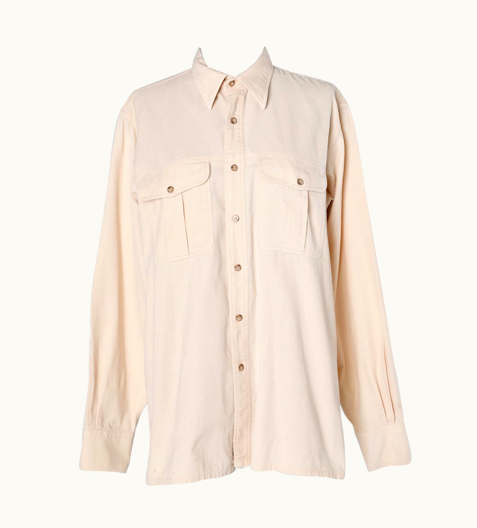 Saint Laurent Off-white Corduroy Cotton Shirt Yves Saint Laurent Sportswear
