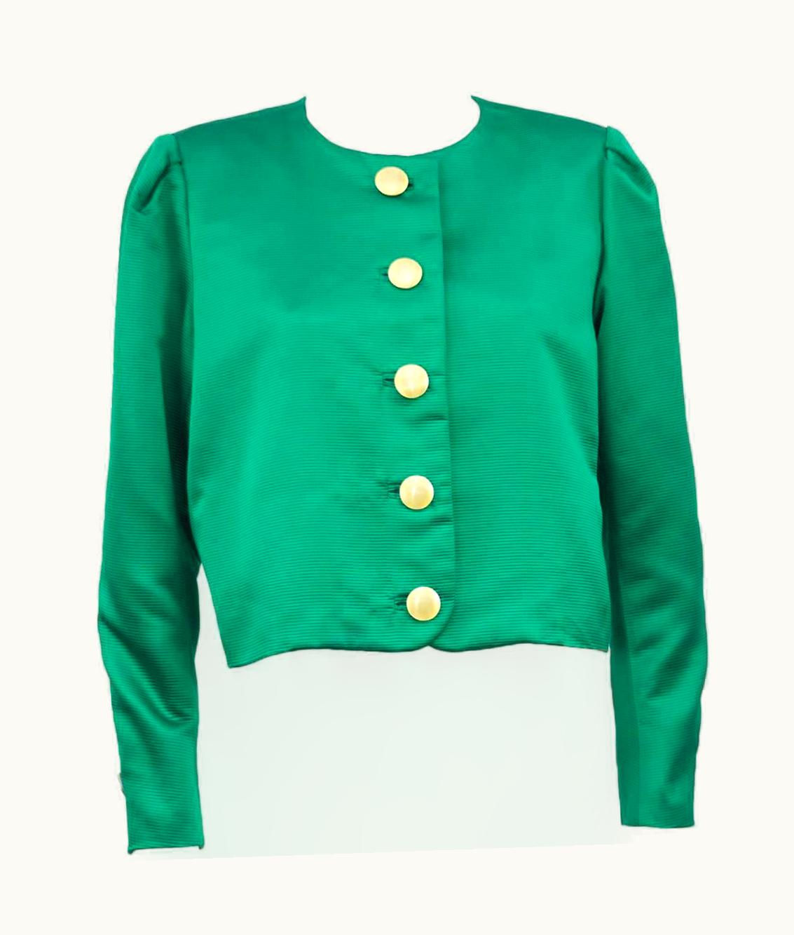 Saint Laurent Yves Saint Laurent YSL Emerald Green Jacket, 1980s