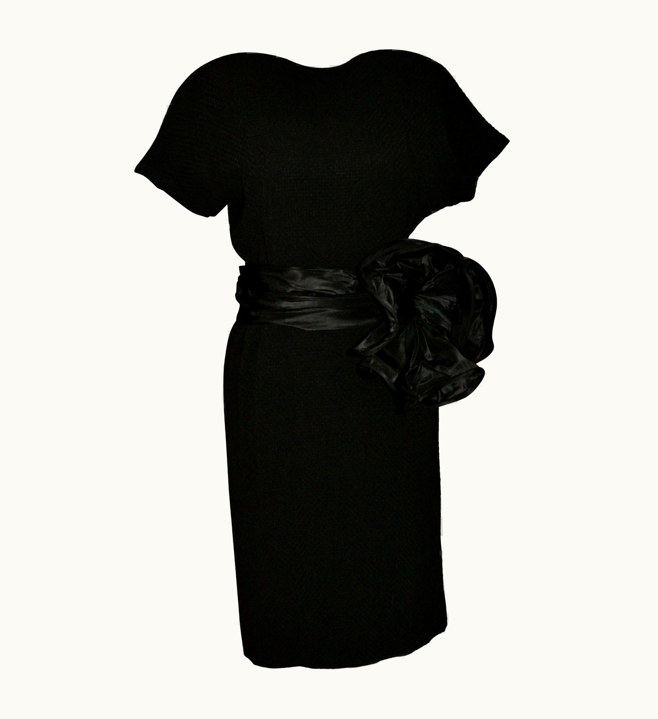 Saint Laurent Yves Saint Laurent Rive Gauche Black Cocktail Dress