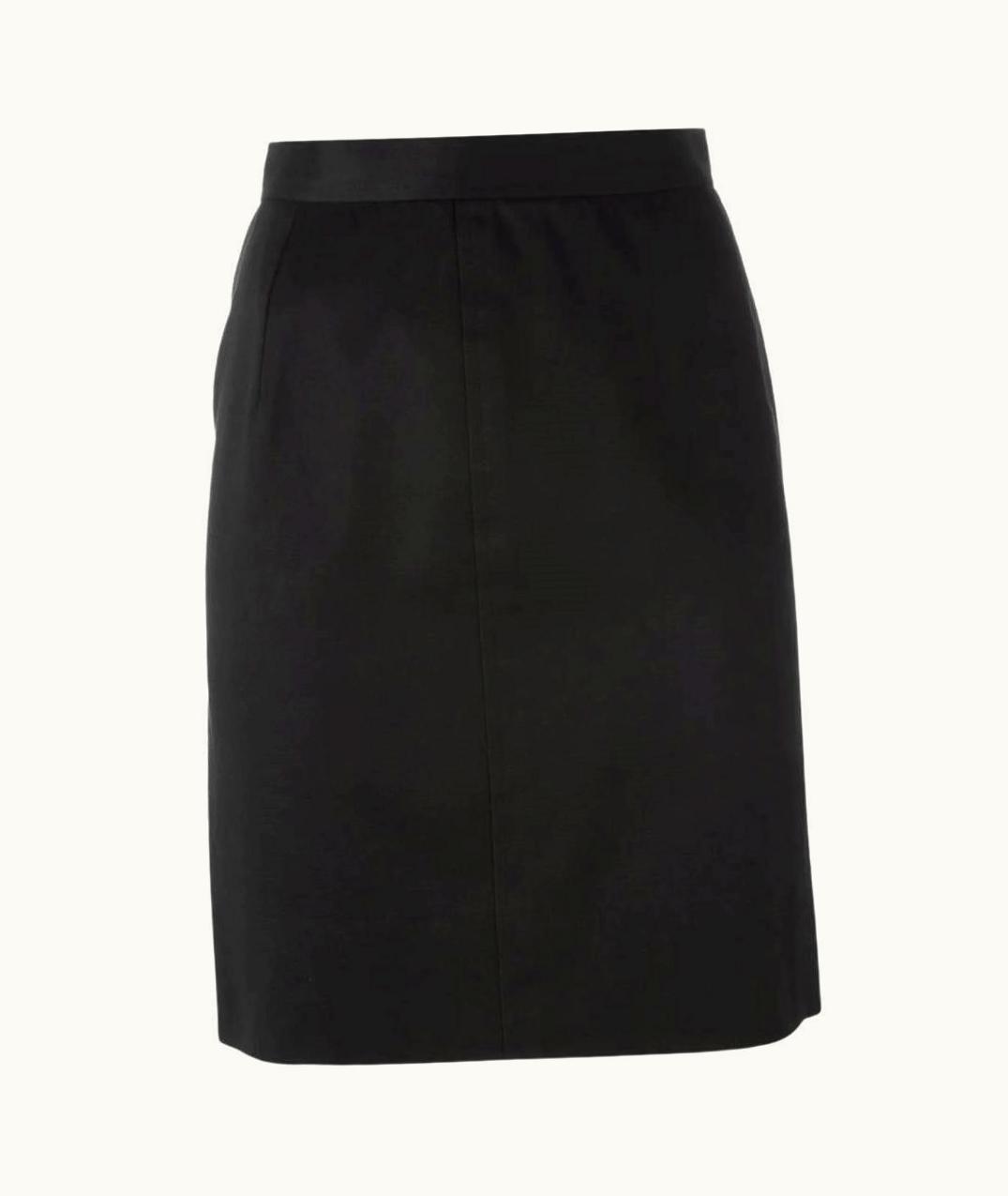 Saint Laurent 80s Yves Saint Laurent Vintage Black Hight-waist Straight Skirt