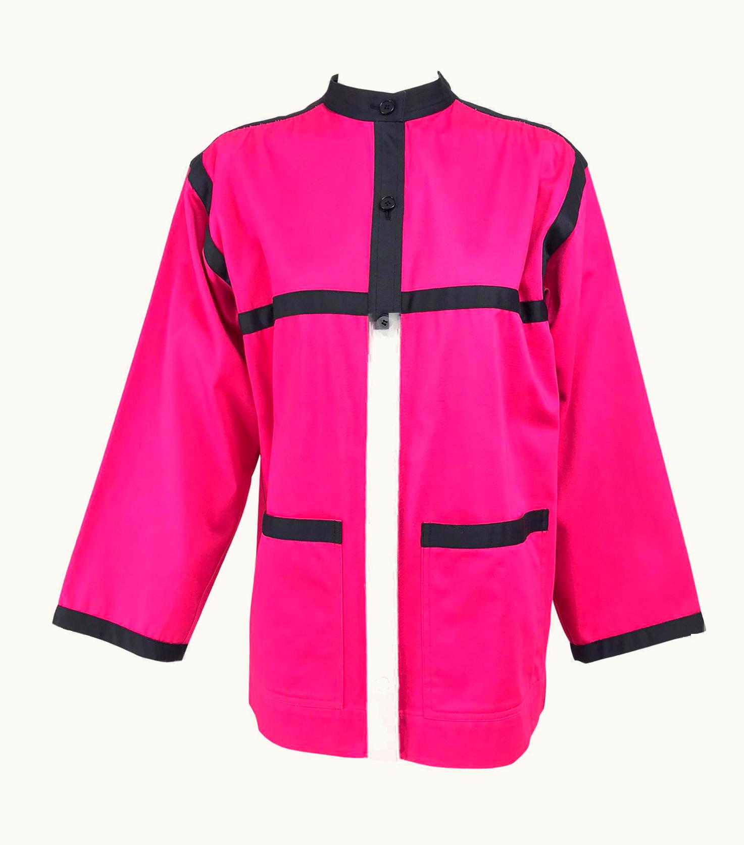 Saint Laurent Yves Saint Laurent Hot Pink Colour Block Jacket 1970s