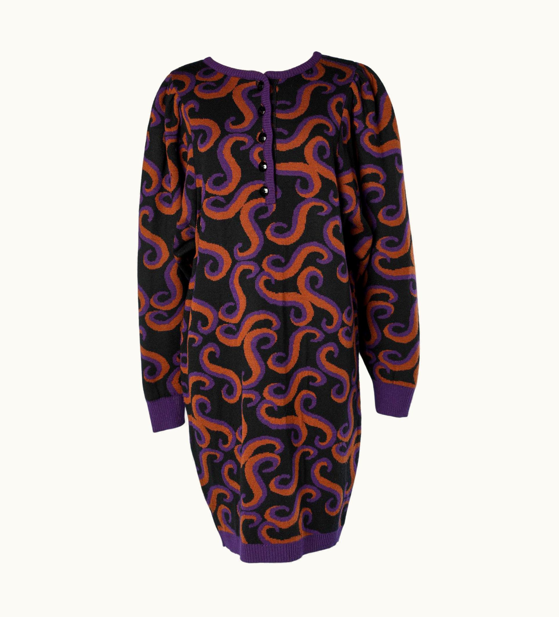 Saint Laurent Jacquard Knit Dress Yves Saint Laurent Rive Gauche