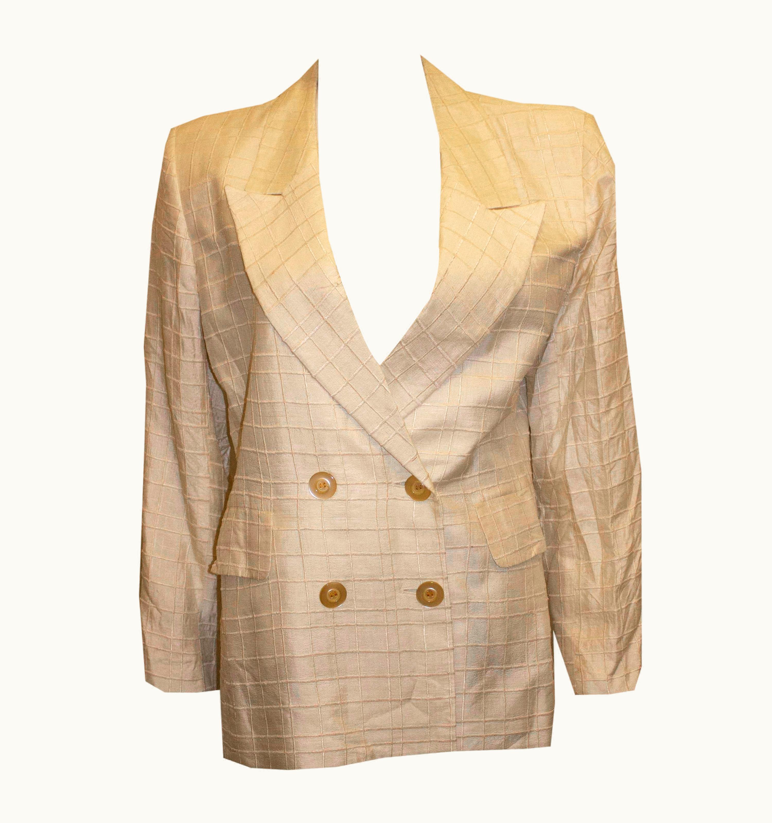 Saint Laurent Yves Saint Laurent White Silk Jacket With Stitch Detail