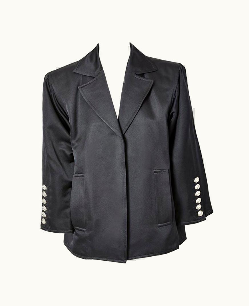 Saint Laurent Yves Saint Laurent Satin Oversize Evening Jacket