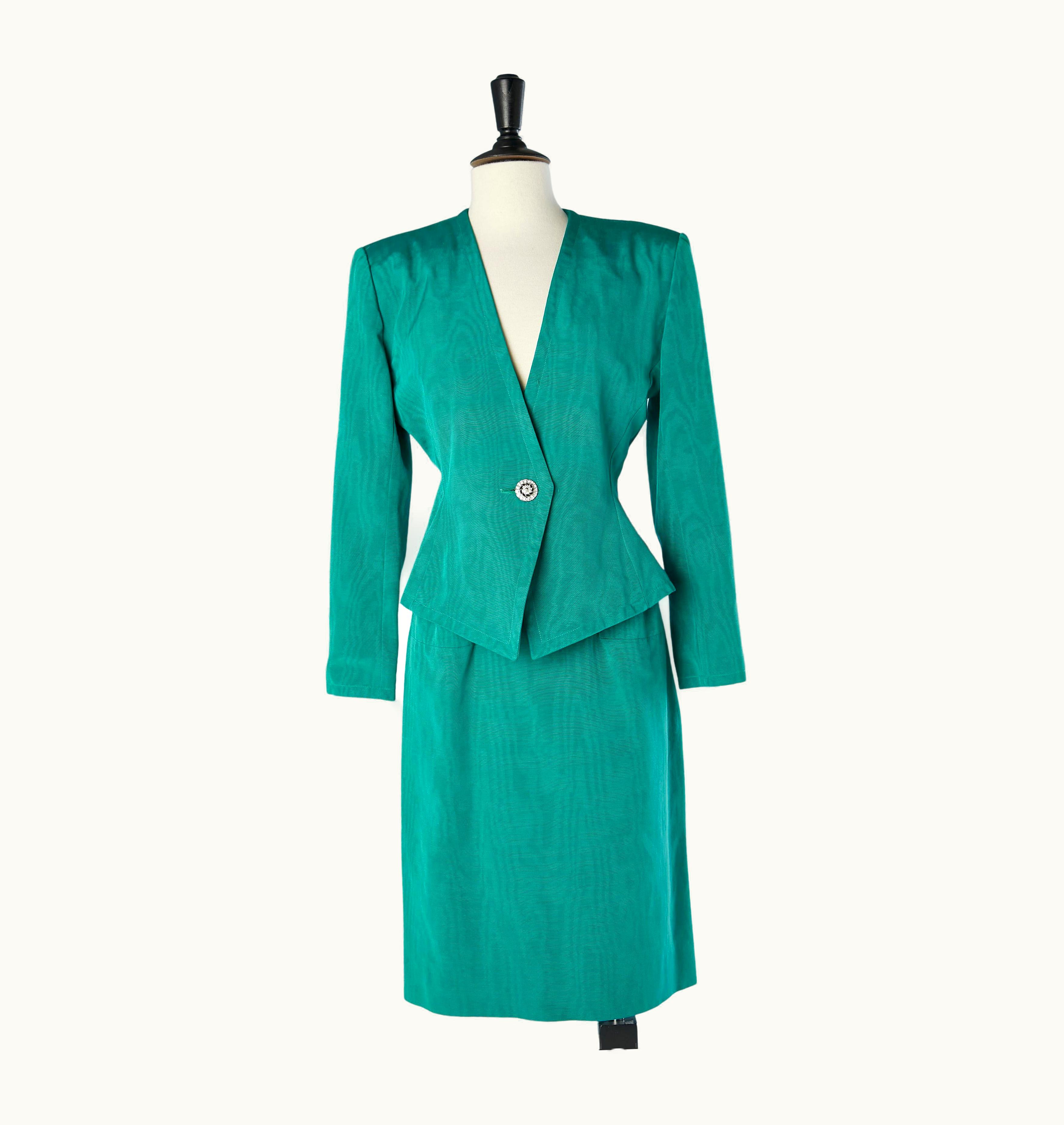 Saint Laurent Green Ottoman Evening Skirt-suit Saint Laurent Rive Gauche