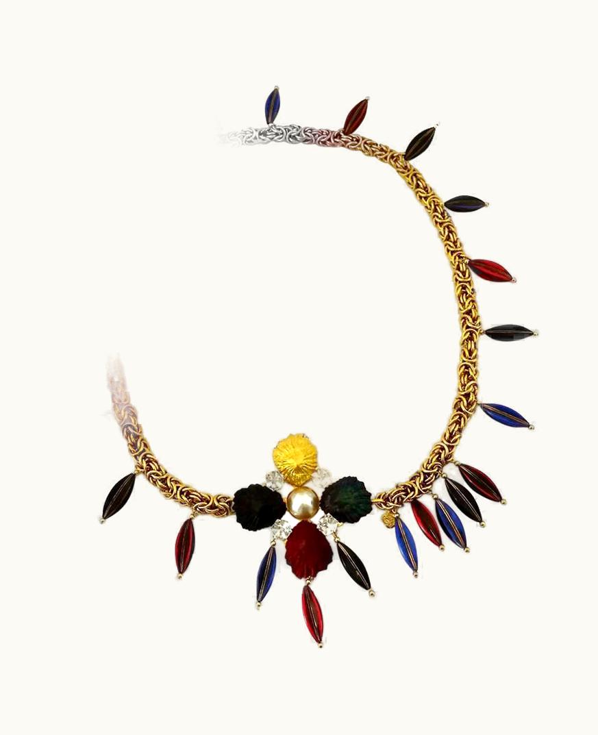 Saint Laurent Vintage YSL Yves Saint Laurent By Robert Goossens Flower Charm Necklace Belt