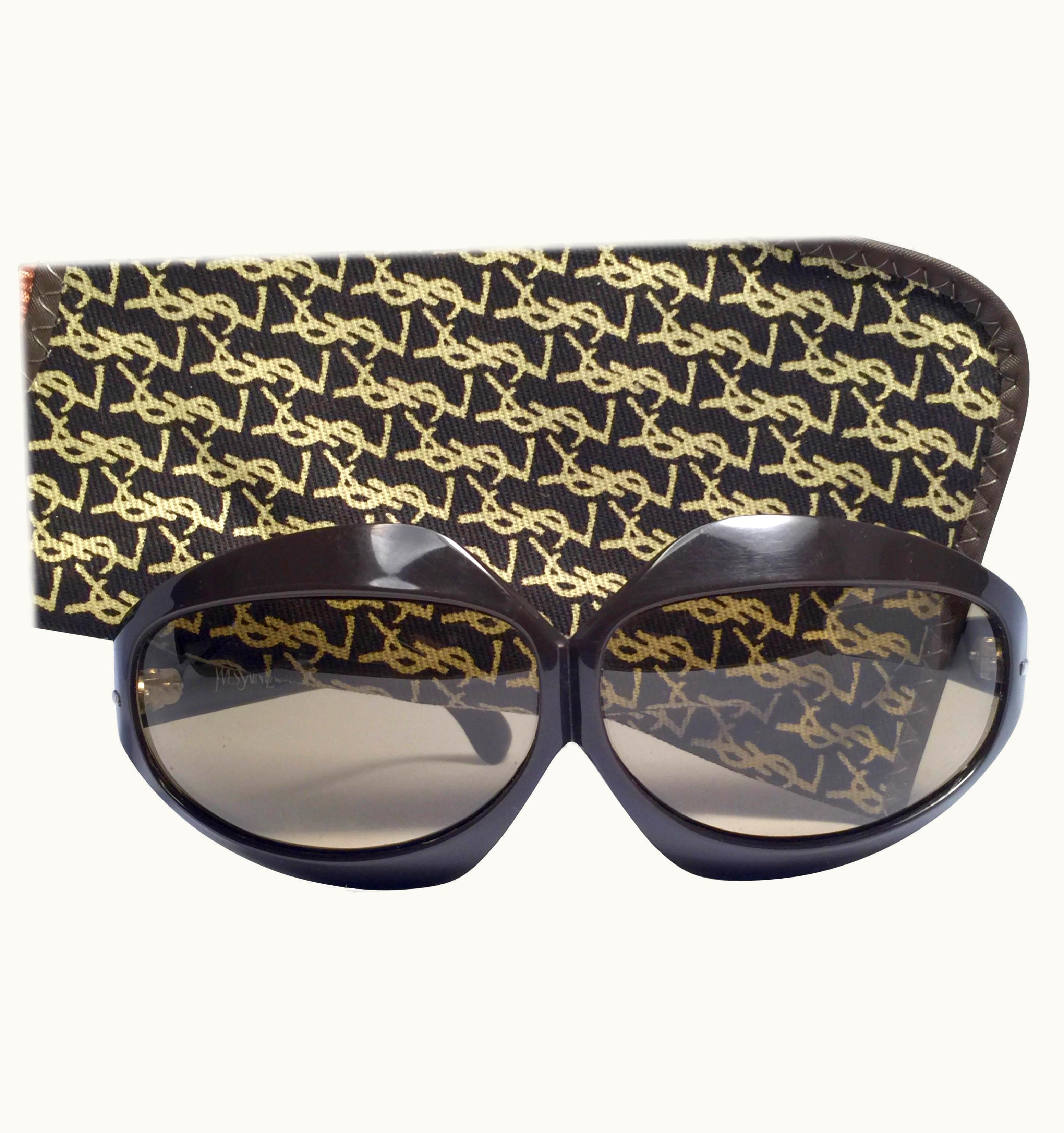 Saint Laurent Vintage Yves Saint Laurent YSL Oversized Bug Eye 1970 France Sunglasses