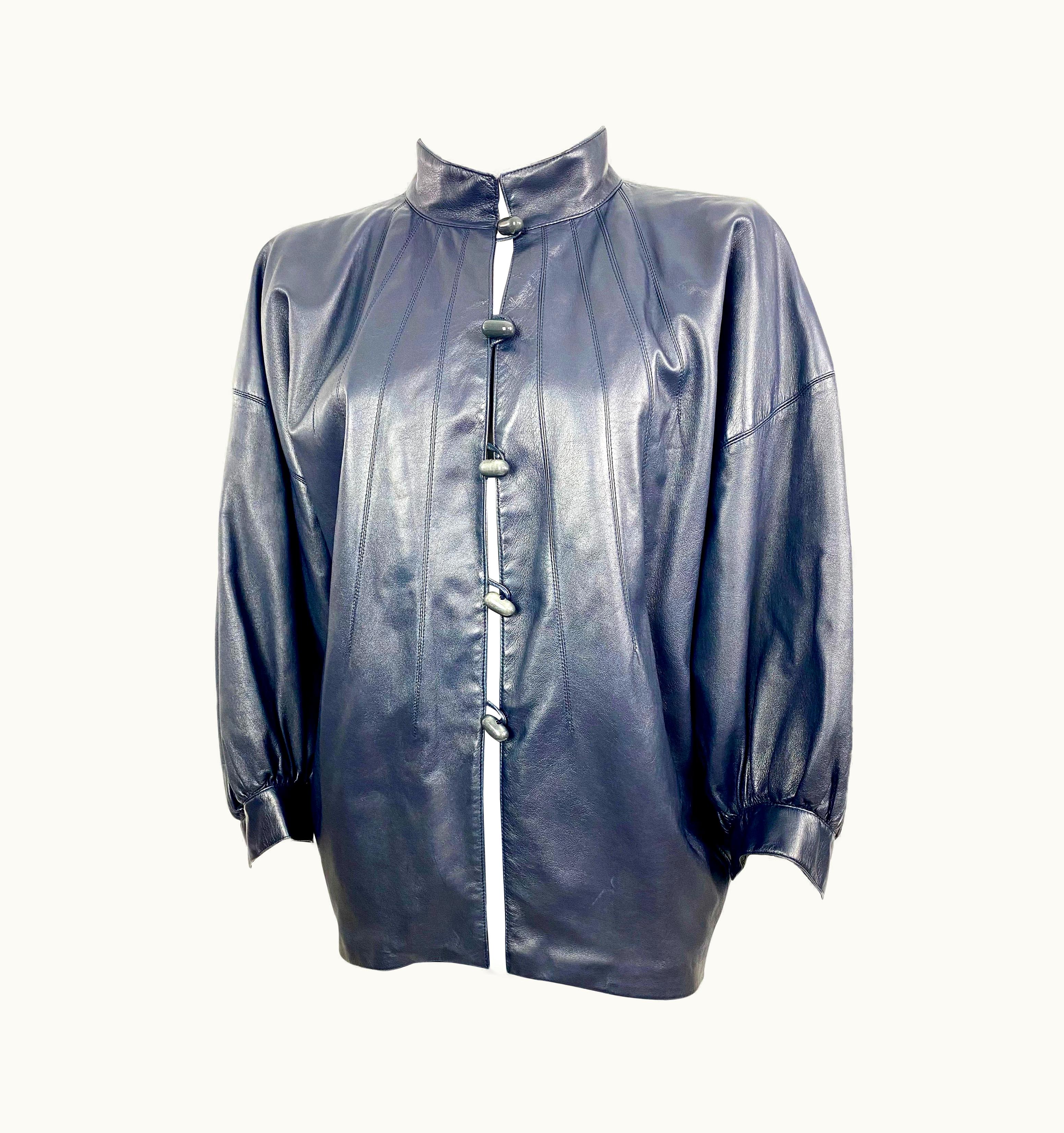 Saint Laurent Vintage Lamb Leather Jacket By Yves Saint Laurent Rive Gauche From The 1980s
