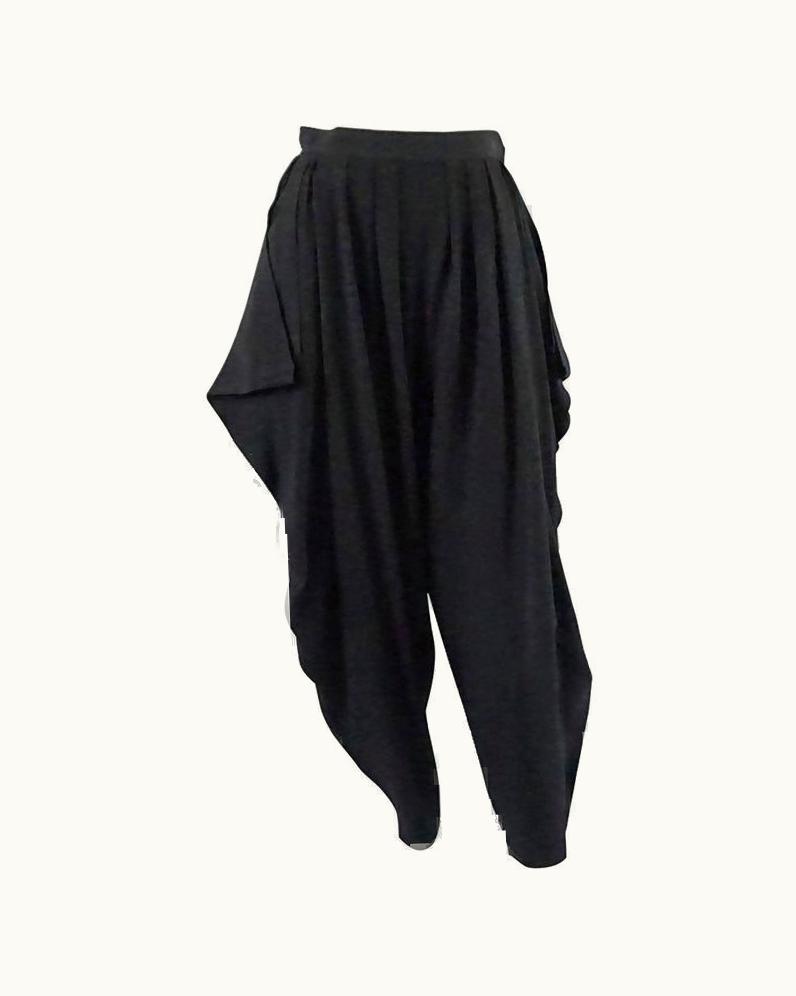 Saint Laurent YSL Black Wool Harem Pants - - 1980'