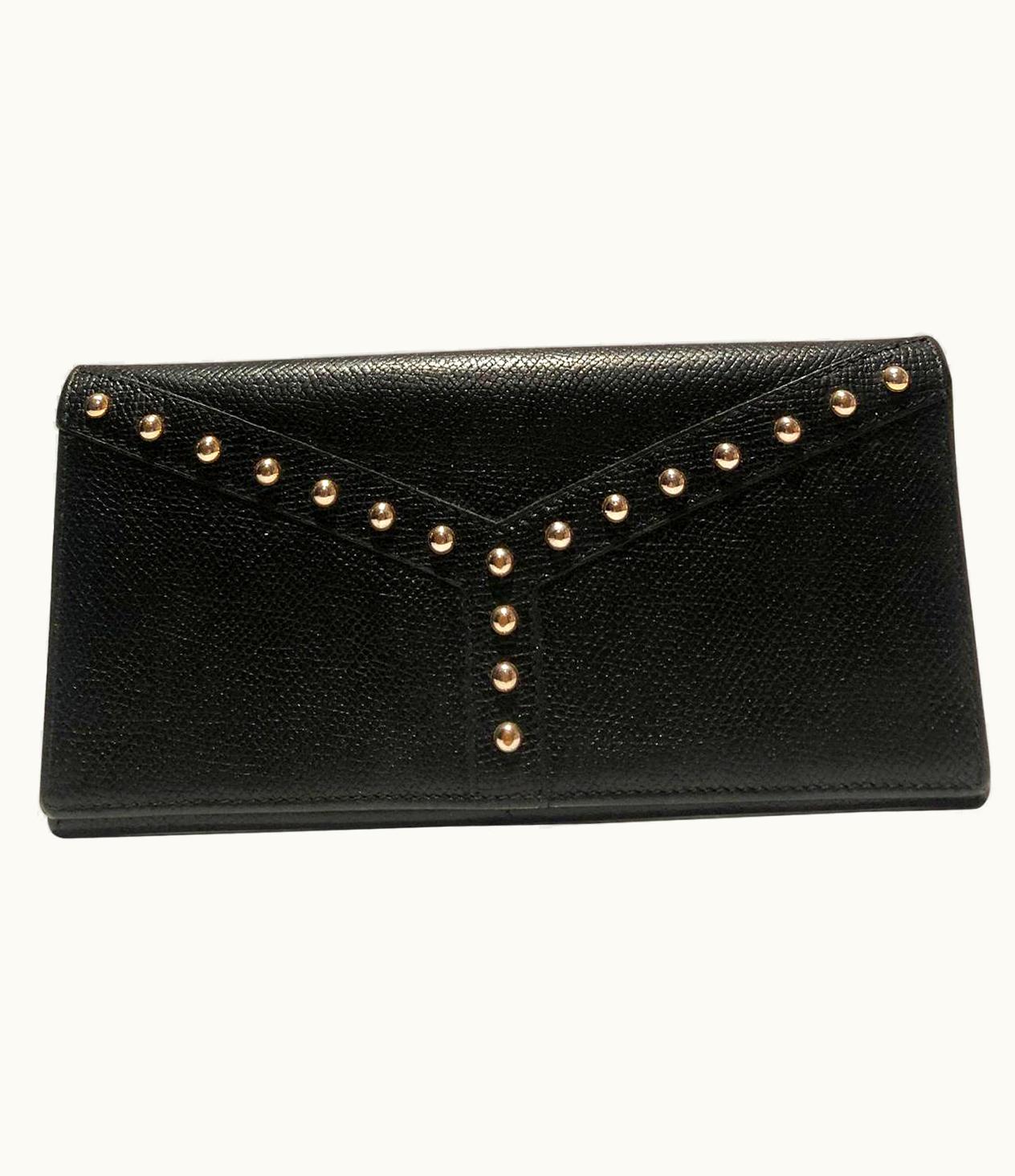 Saint Laurent 1980s Yves Saint Laurent Navy Blue Stud Wallet