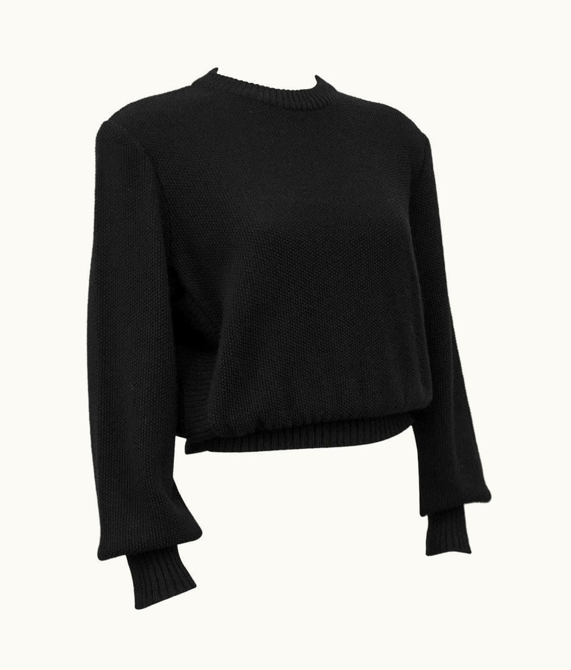 Saint Laurent YSL Yves Saint Laurent 1980. Black Cotton Knit