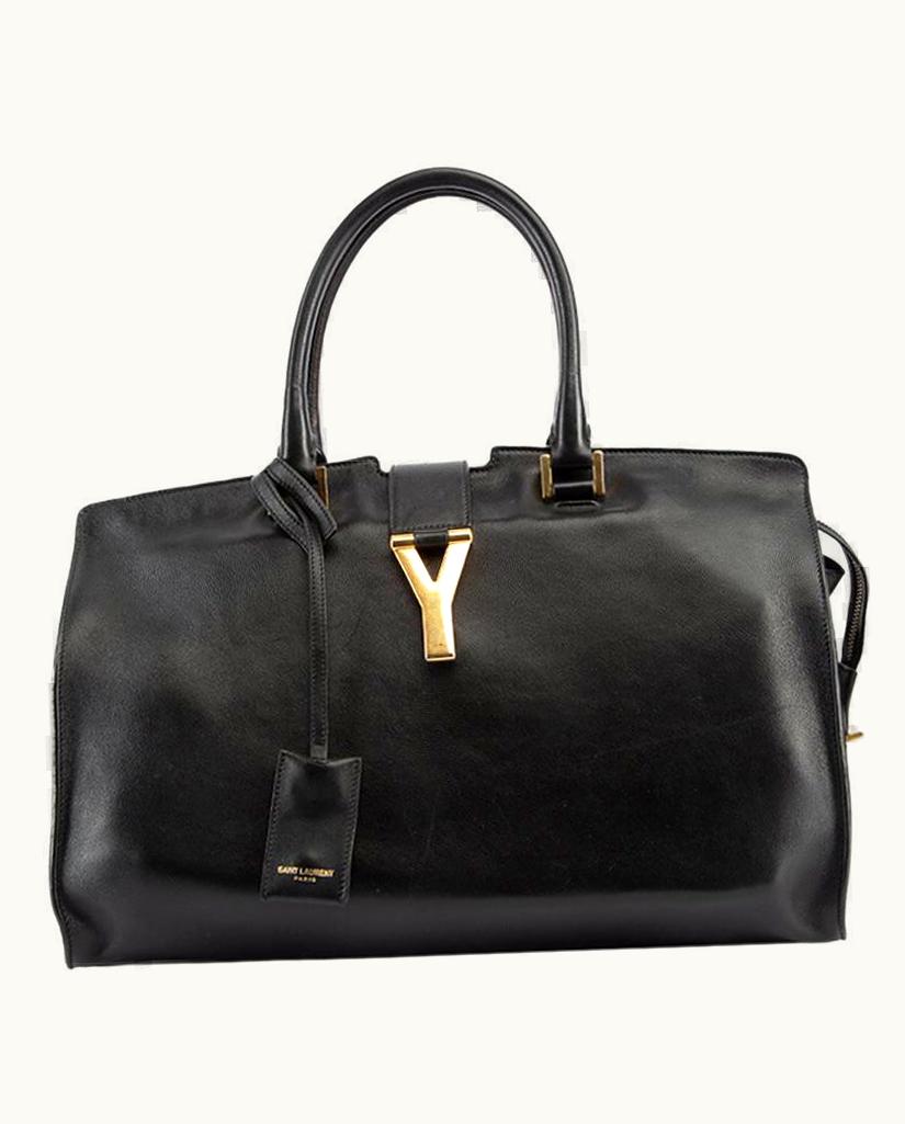 Saint Laurent Saint Laurent Women' Black Leather Medium Classic Y Cabas Tote Bag