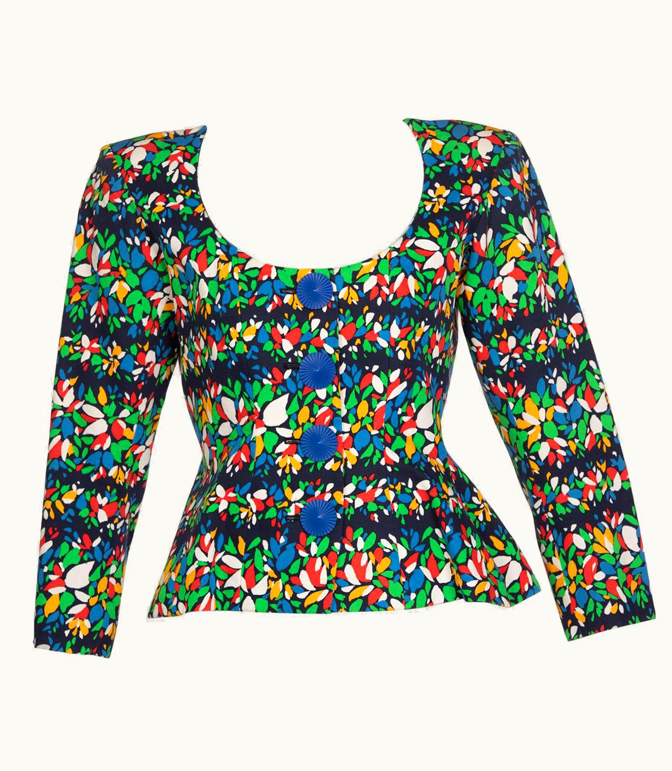 Saint Laurent Yves Saint Laurent Floral Peplum Jacket Top, 1990s