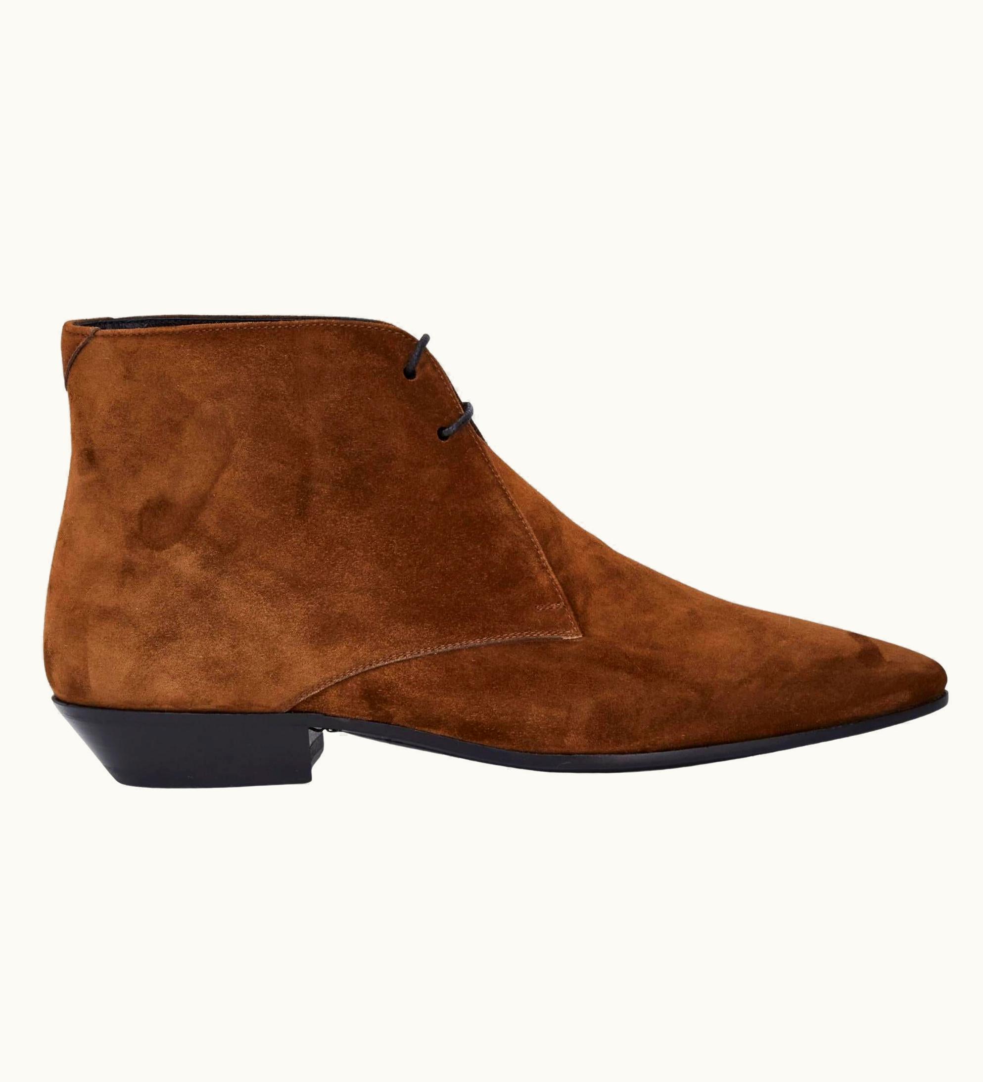 Saint Laurent Saint Laurent Jonas Suede Heeled Ankle Boots (eu 37.5)