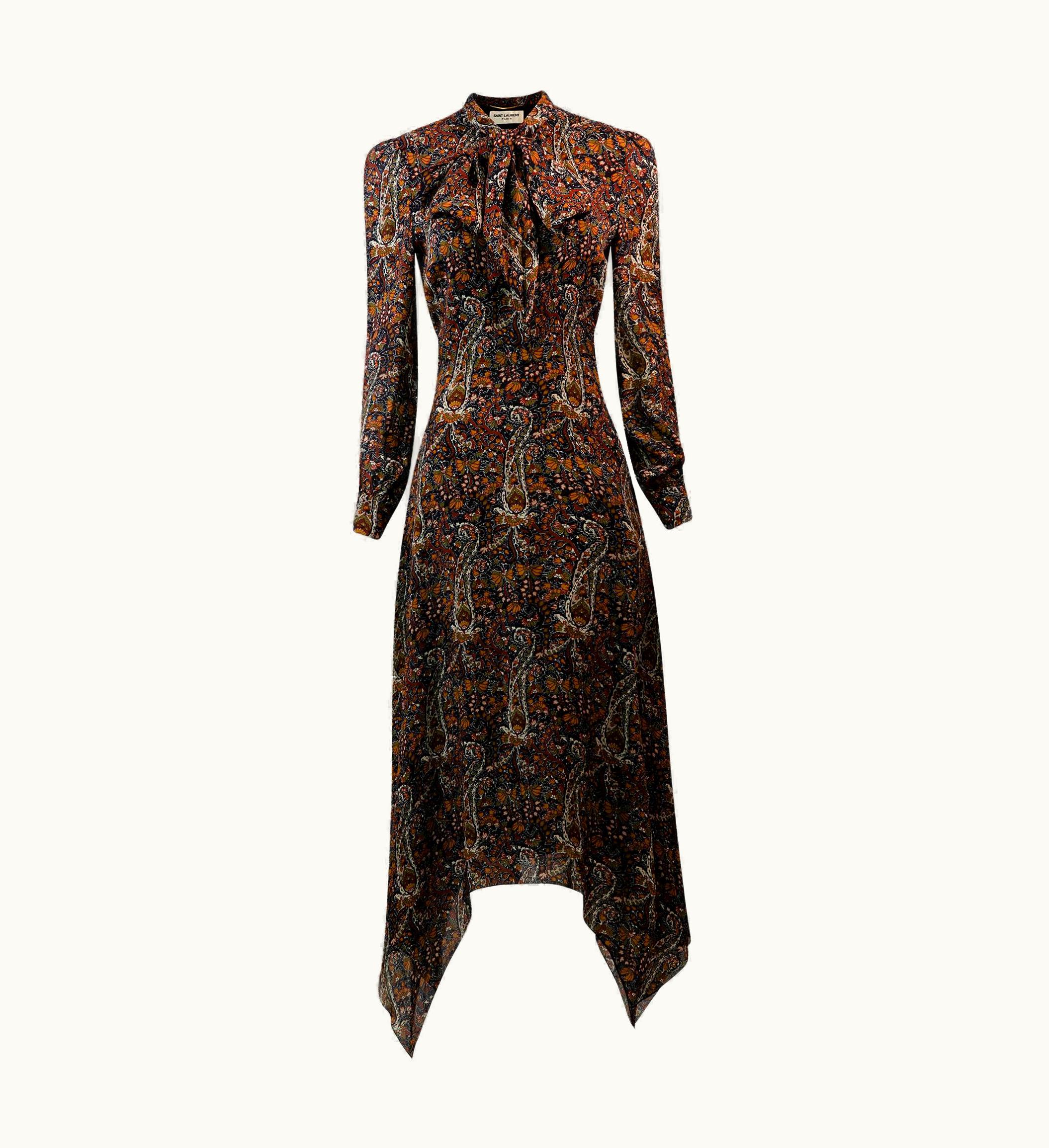 Saint Laurent Saint Laurent Pre-Fall 2016 Paisley Dress By Hedi Slimane