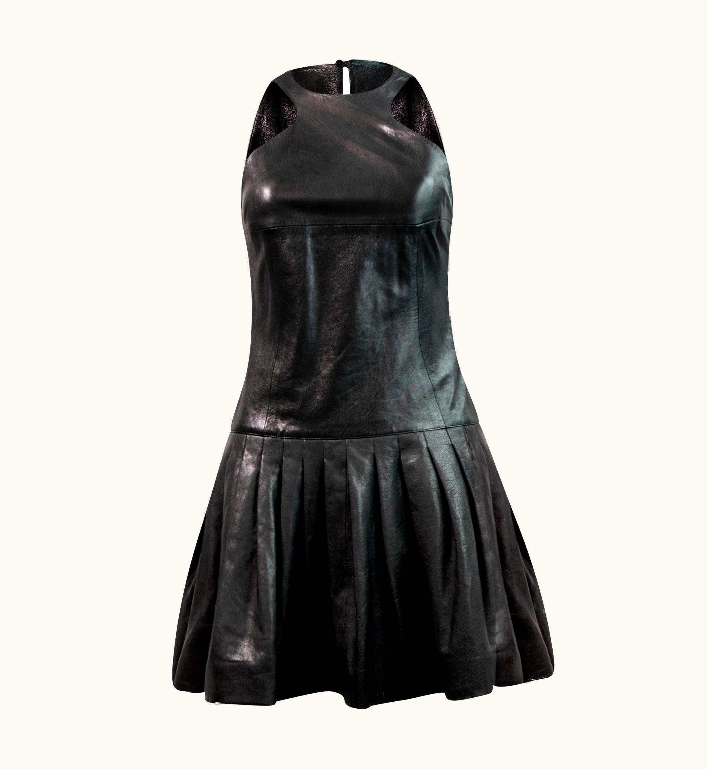 Saint Laurent Saint Laurent By Hedi Slimane 2014 Black Leather Mini Dress