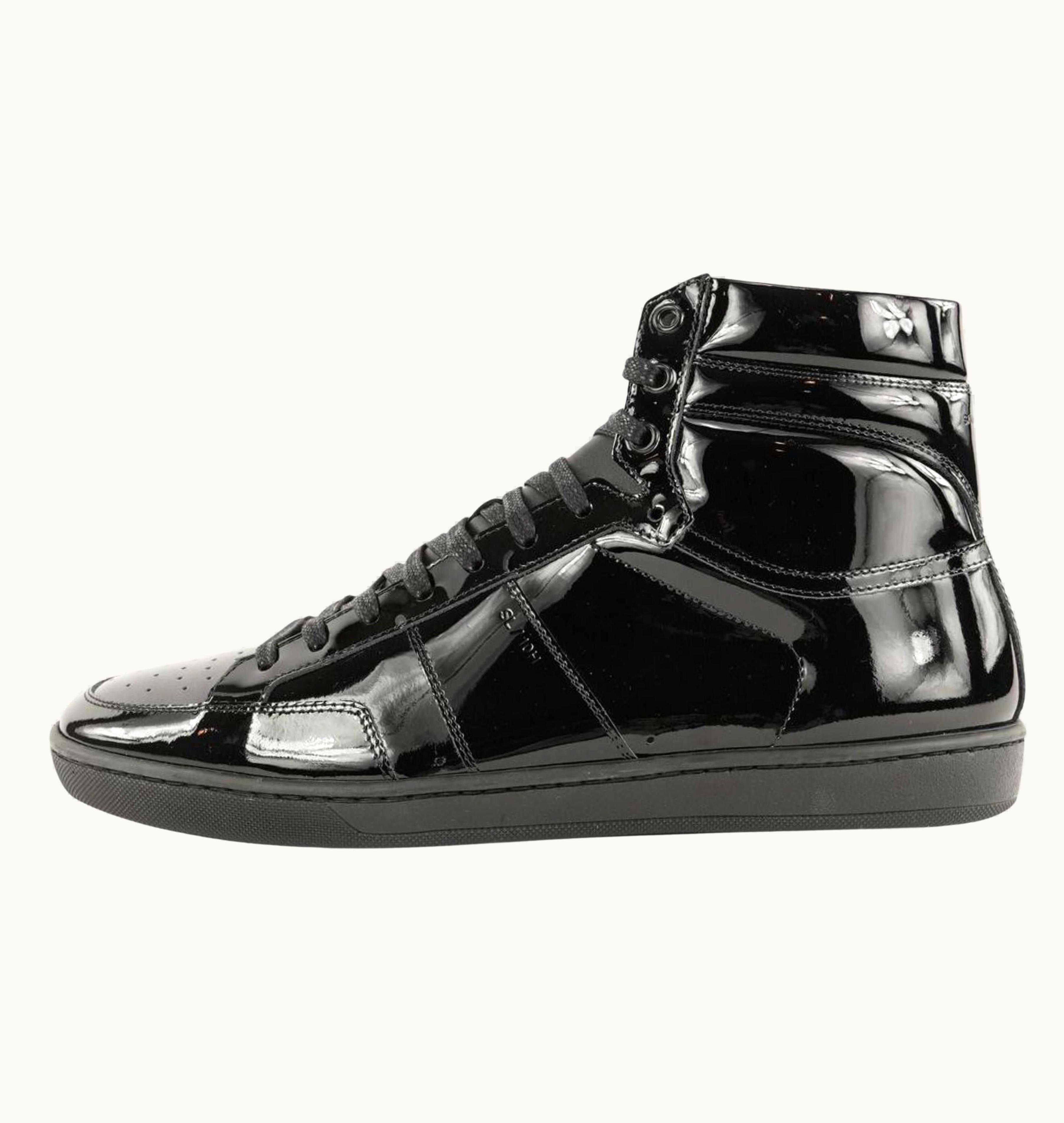 Saint Laurent Saint Laurent Men' 43 Patent Signature Court Classic High Top Sneaker 2ysl128