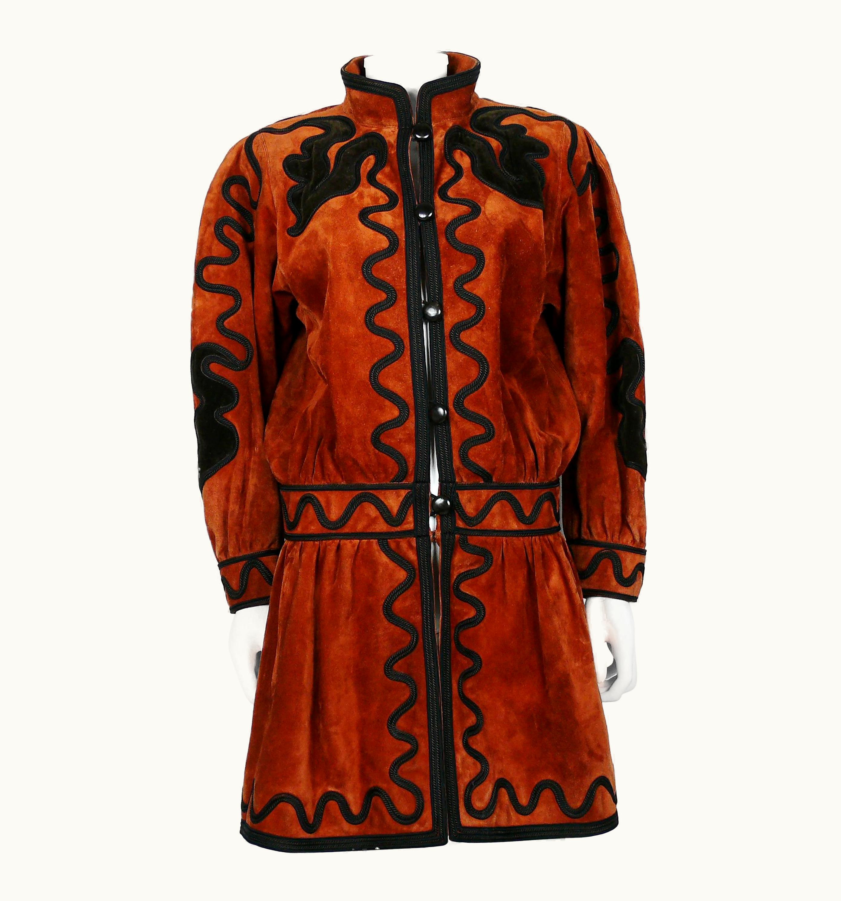 Saint Laurent Yves Saint Laurent YSL Haute Couture Russian Inspired Embroidered Suede Jacket