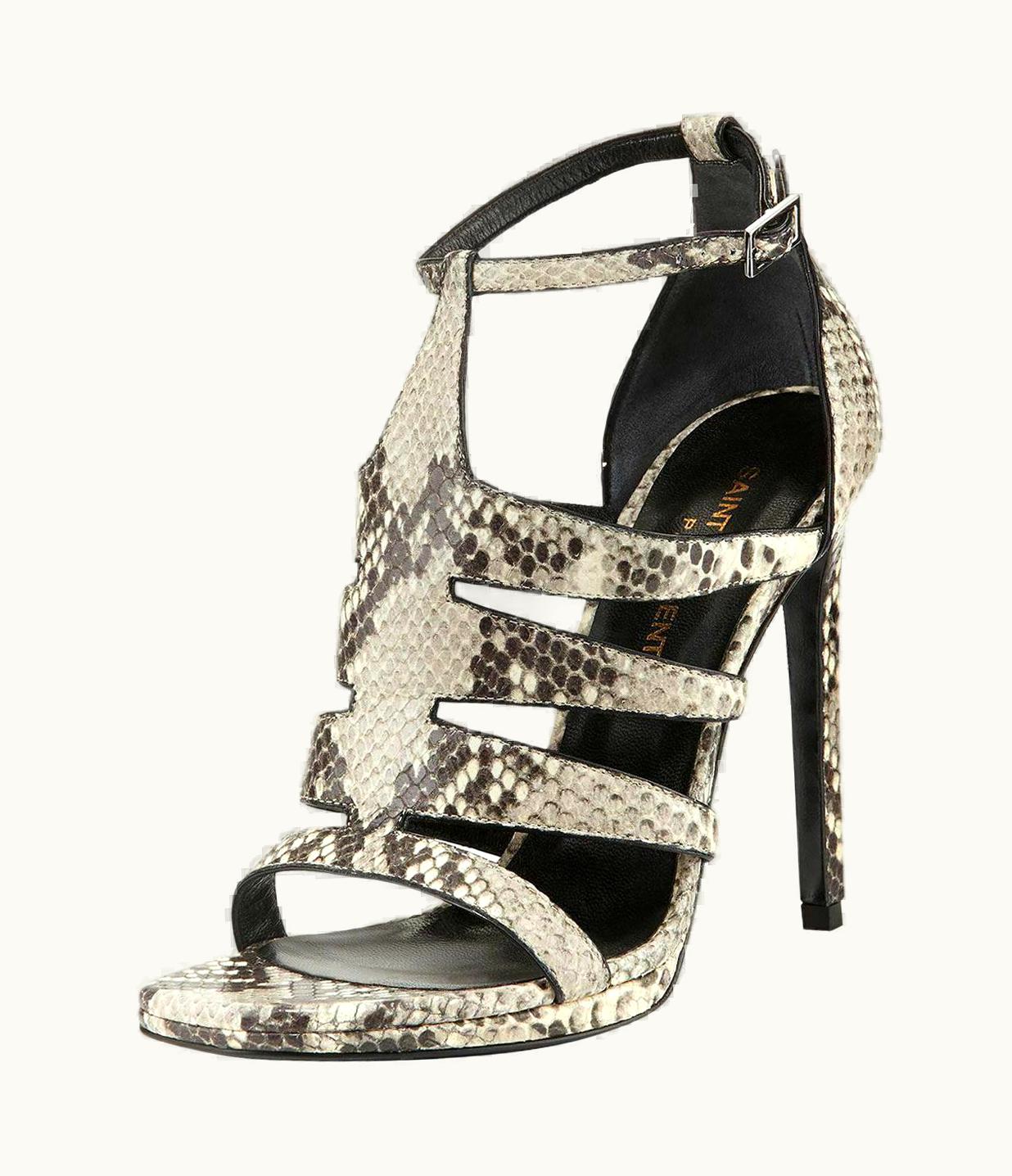 Saint Laurent Saint Laurent Python-Print Cutout Sandals