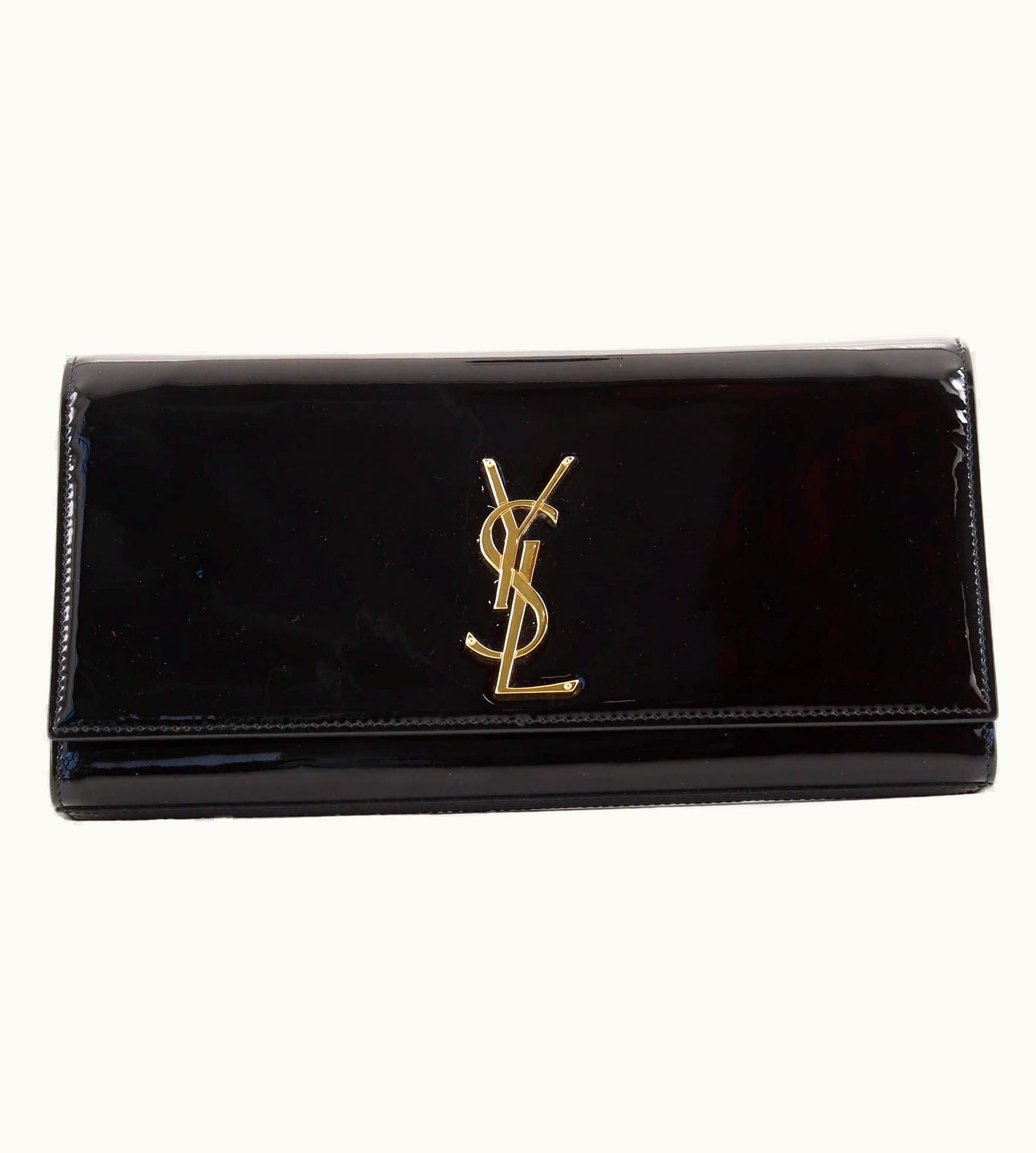 Saint Laurent Saint Laurent Classic Monogram Clutch Patent Long