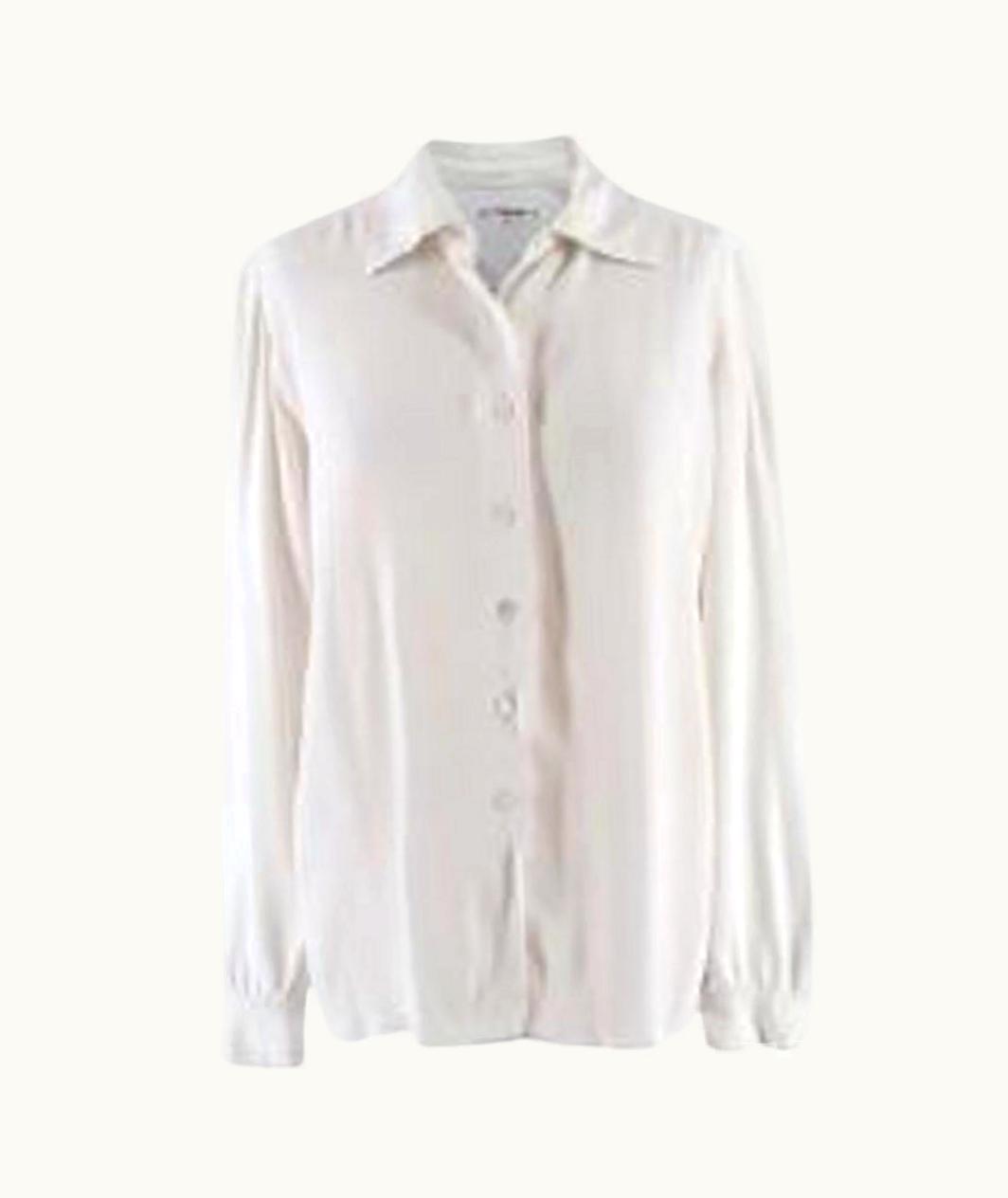 Saint Laurent Saint Laurent Rive Gauche Ivory Silk Blouse UZ0585003
