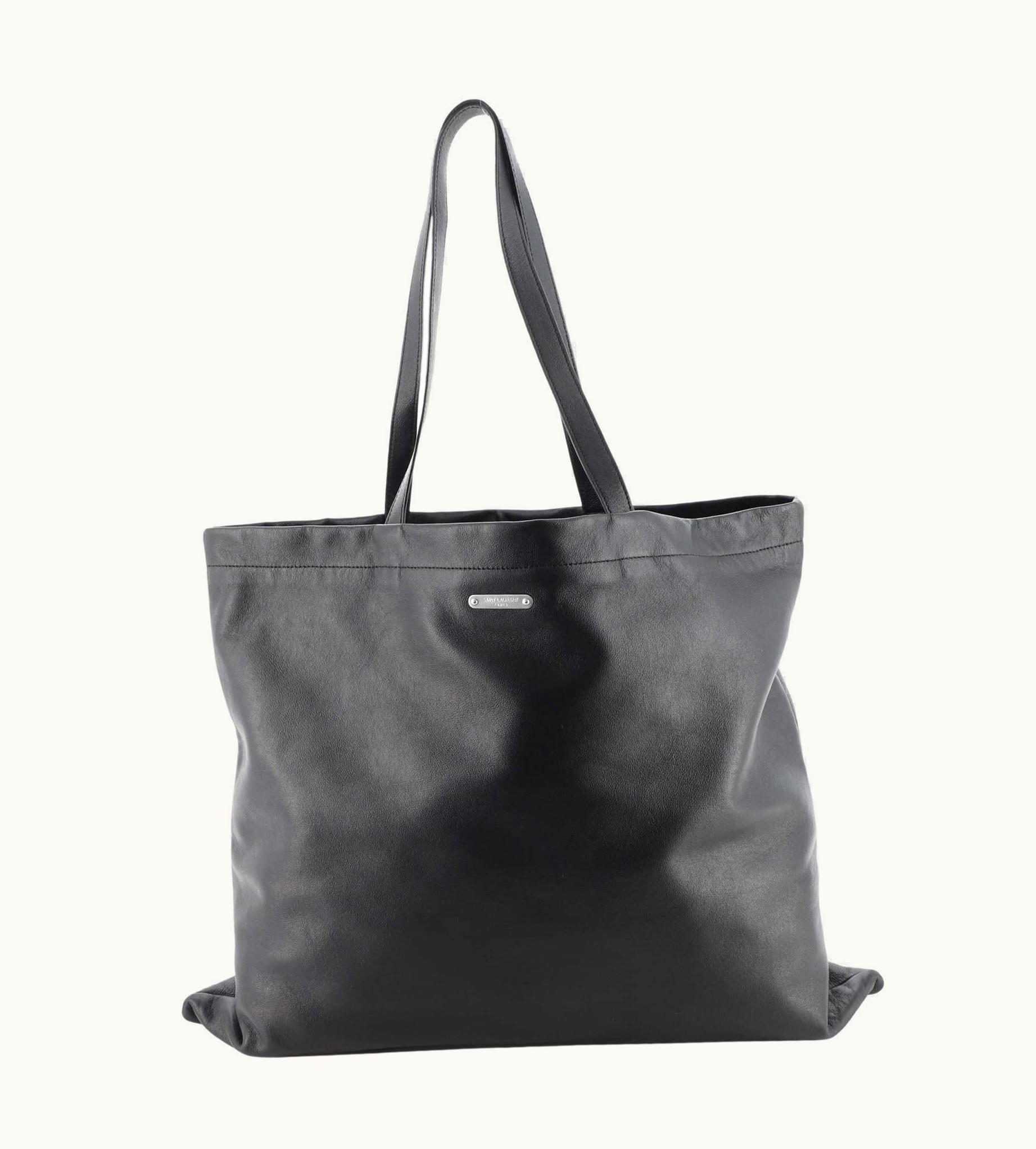 Saint Laurent Saint Laurent Flat Shopper Tote Leather Large