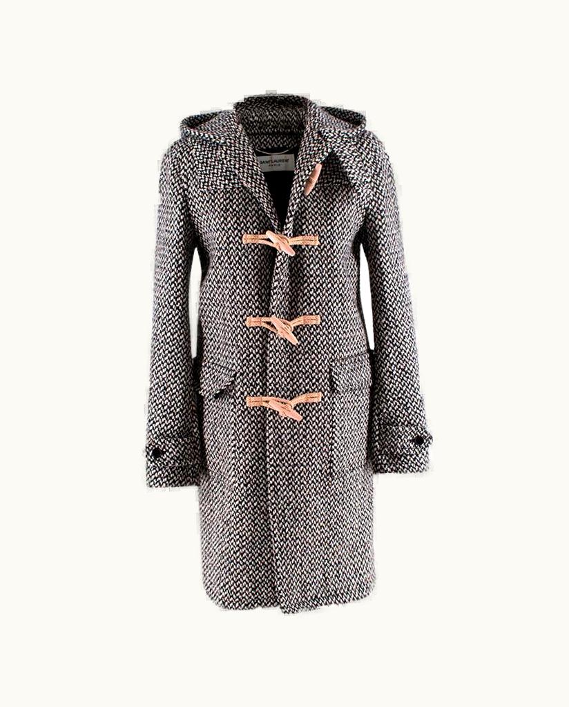 Saint Laurent Saint Laurent Salt & Pepper Tweed Duffle Coat