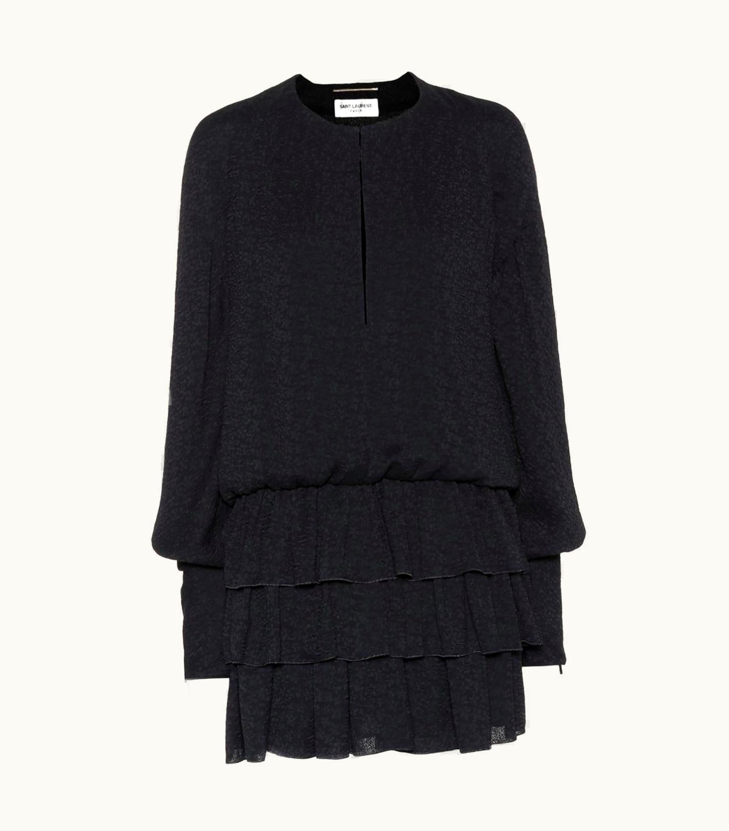 Saint Laurent Saint Laurent Floral-Print Tiered Mini Dress