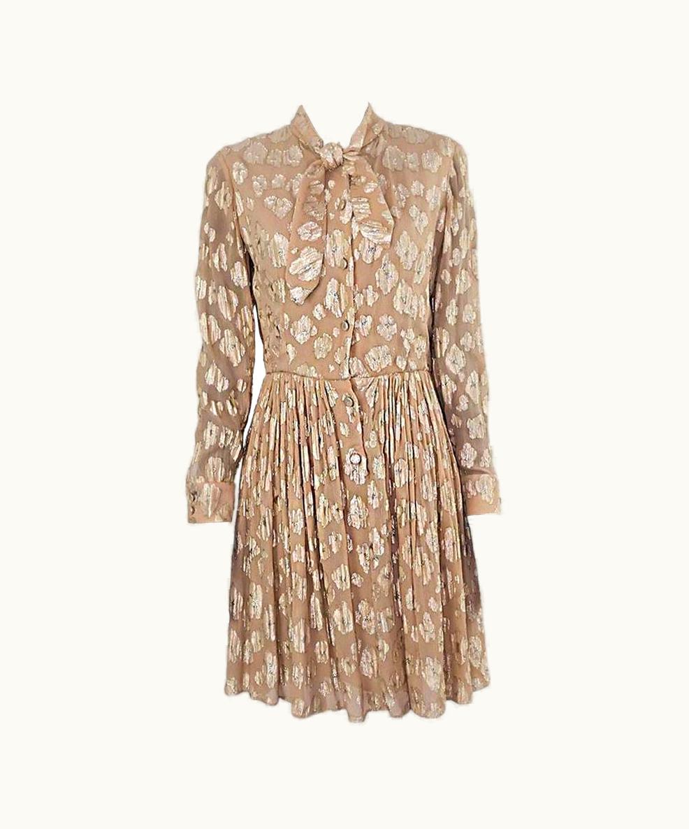 Saint Laurent Saint Laurent Beige Silk Dress