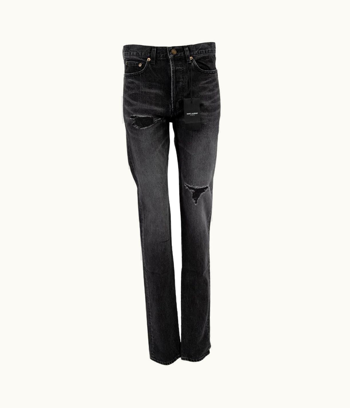Saint Laurent Women' 2018 Distressed Slim Fit Jeans UZ0585079