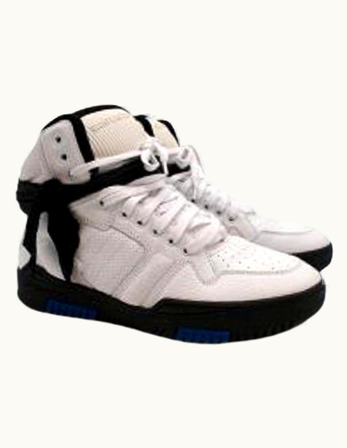 Saint Laurent White, Blue & Black Leather High Tops UZ0585101