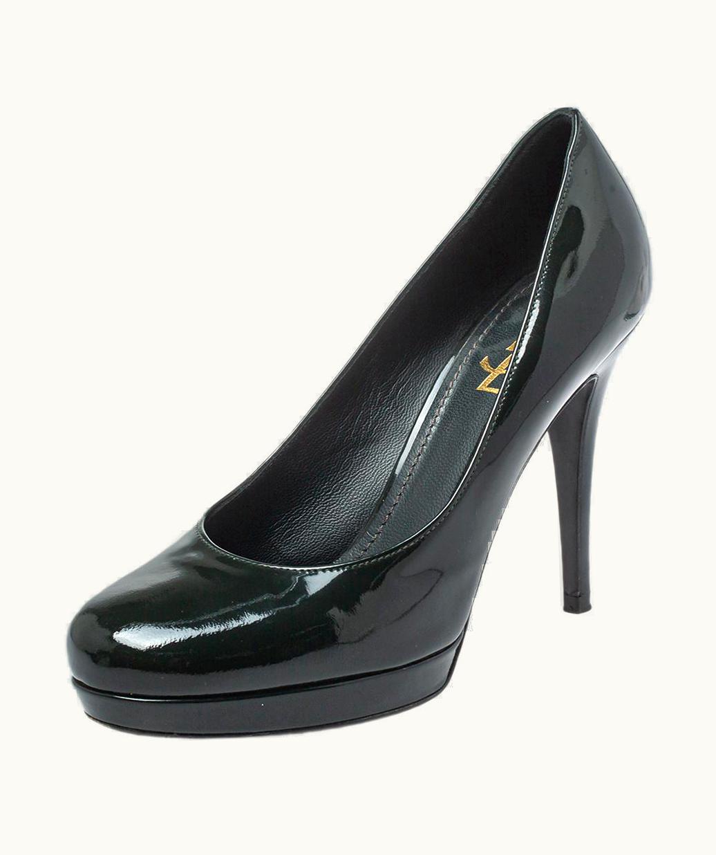 Saint Laurent Green Patent Leather Pumps