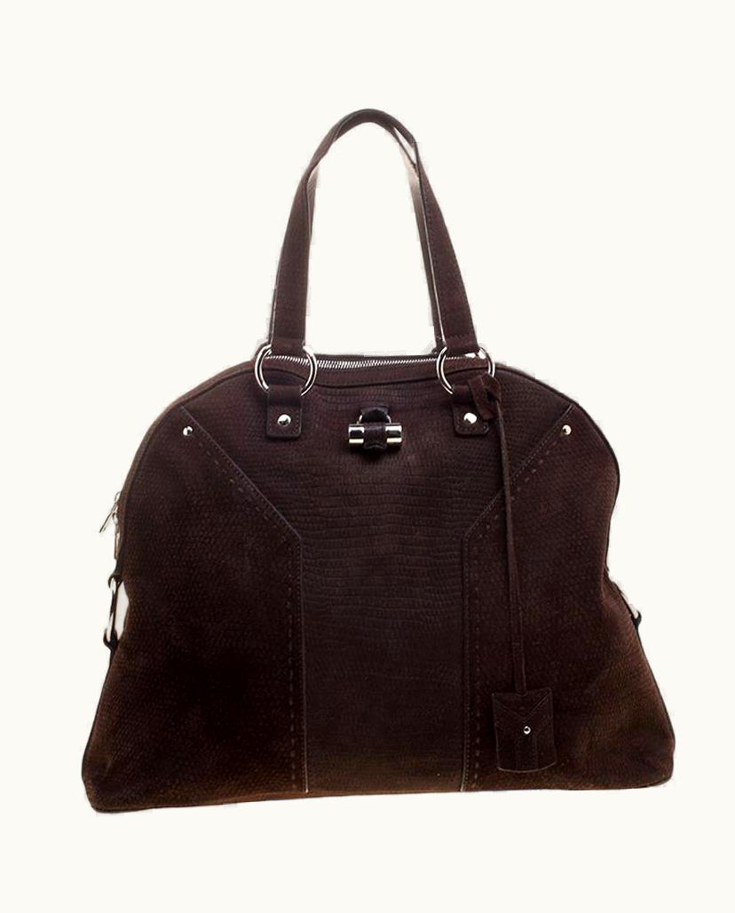 Saint Laurent Dark Brown Suede Medium Muse Tote