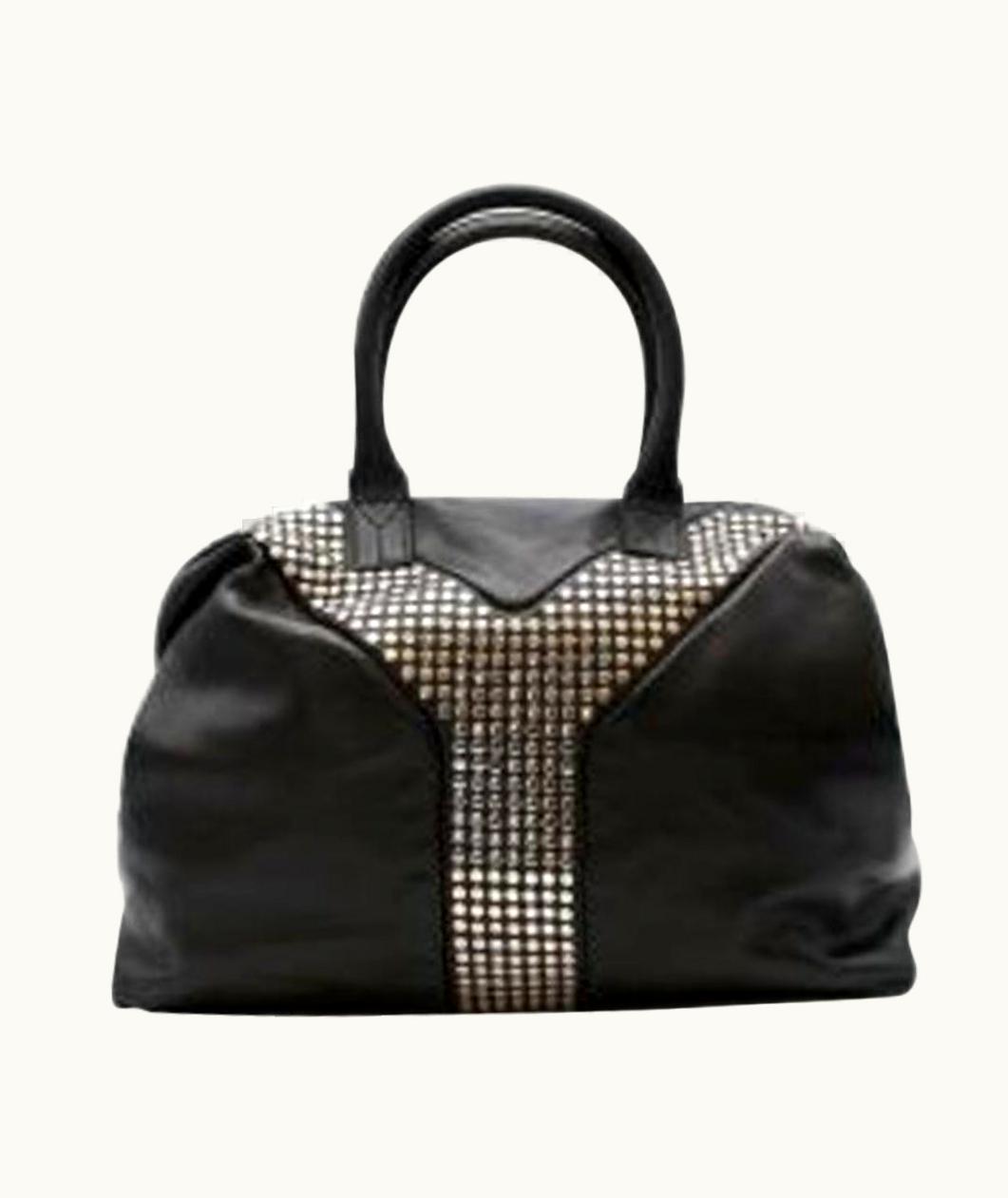Saint Laurent Black Studded Leather Easy Y Tote UZ0585112