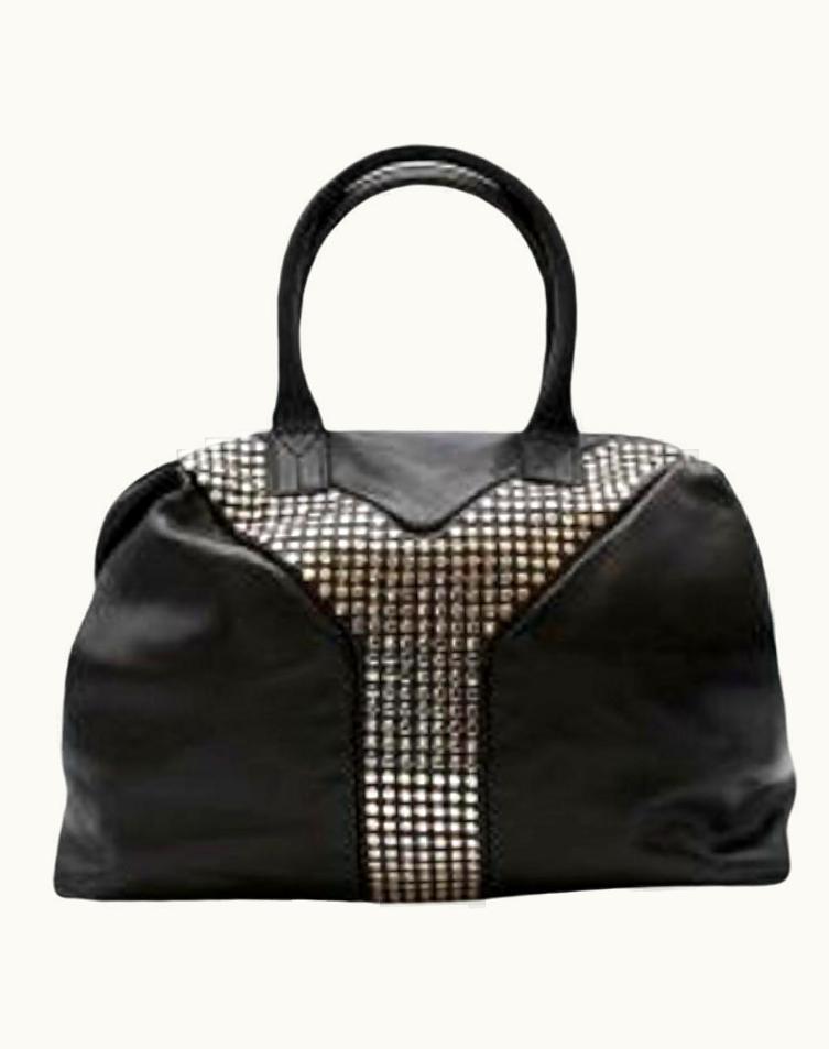 Saint Laurent Black Studded Leather Easy Y Tote UZ0585113