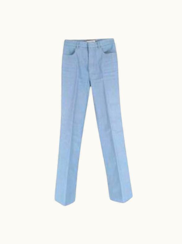 Saint Laurent Pale Blue Denim Straight Leg Trousers UZ0585121