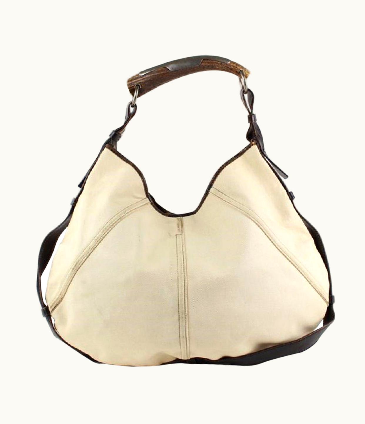 Saint Laurent Ivory Mombasa Horn Hobo Bag 7ysl1228