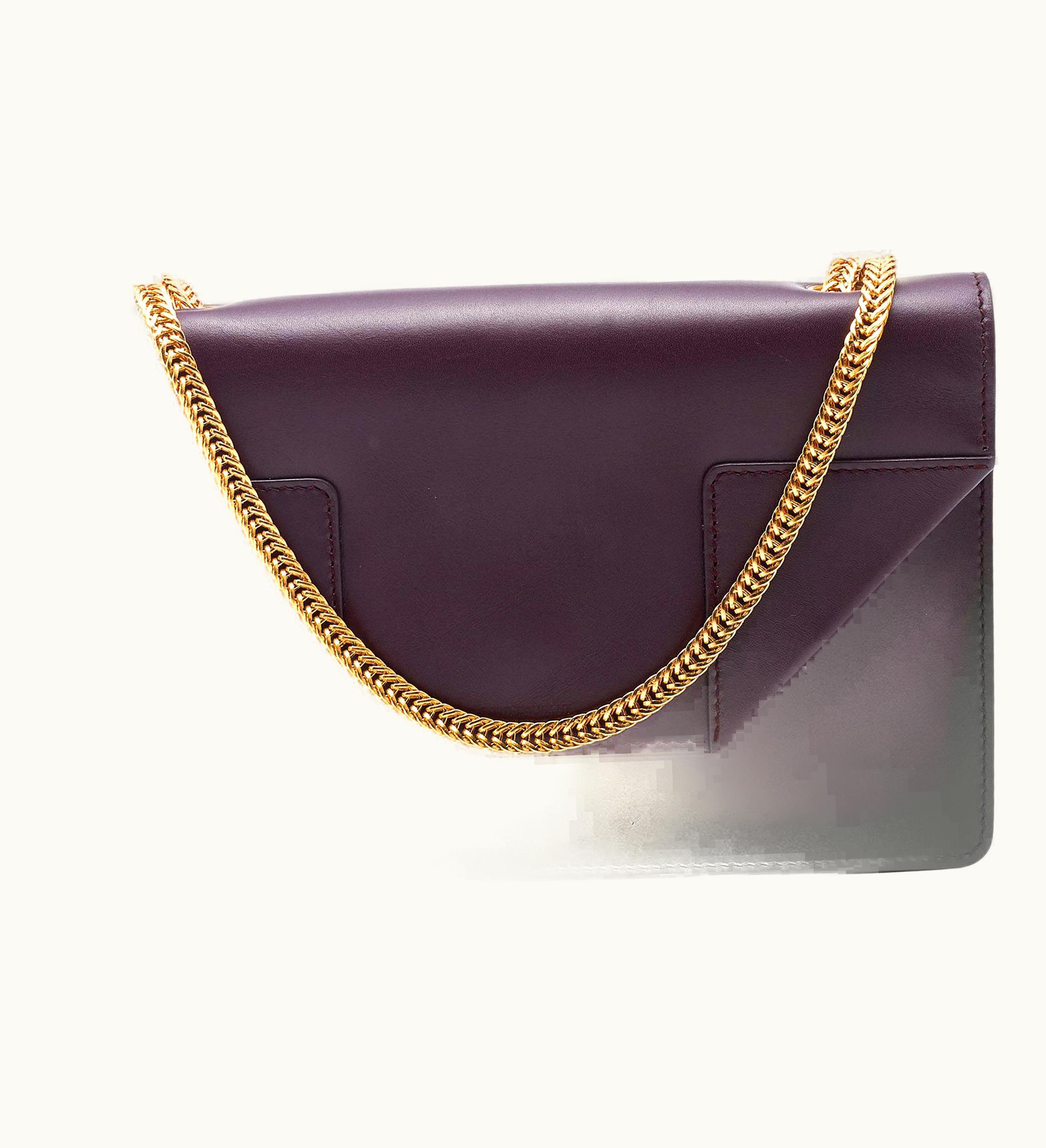 Saint Laurent Burgundy Leather Betty Chain Shoulder Bag