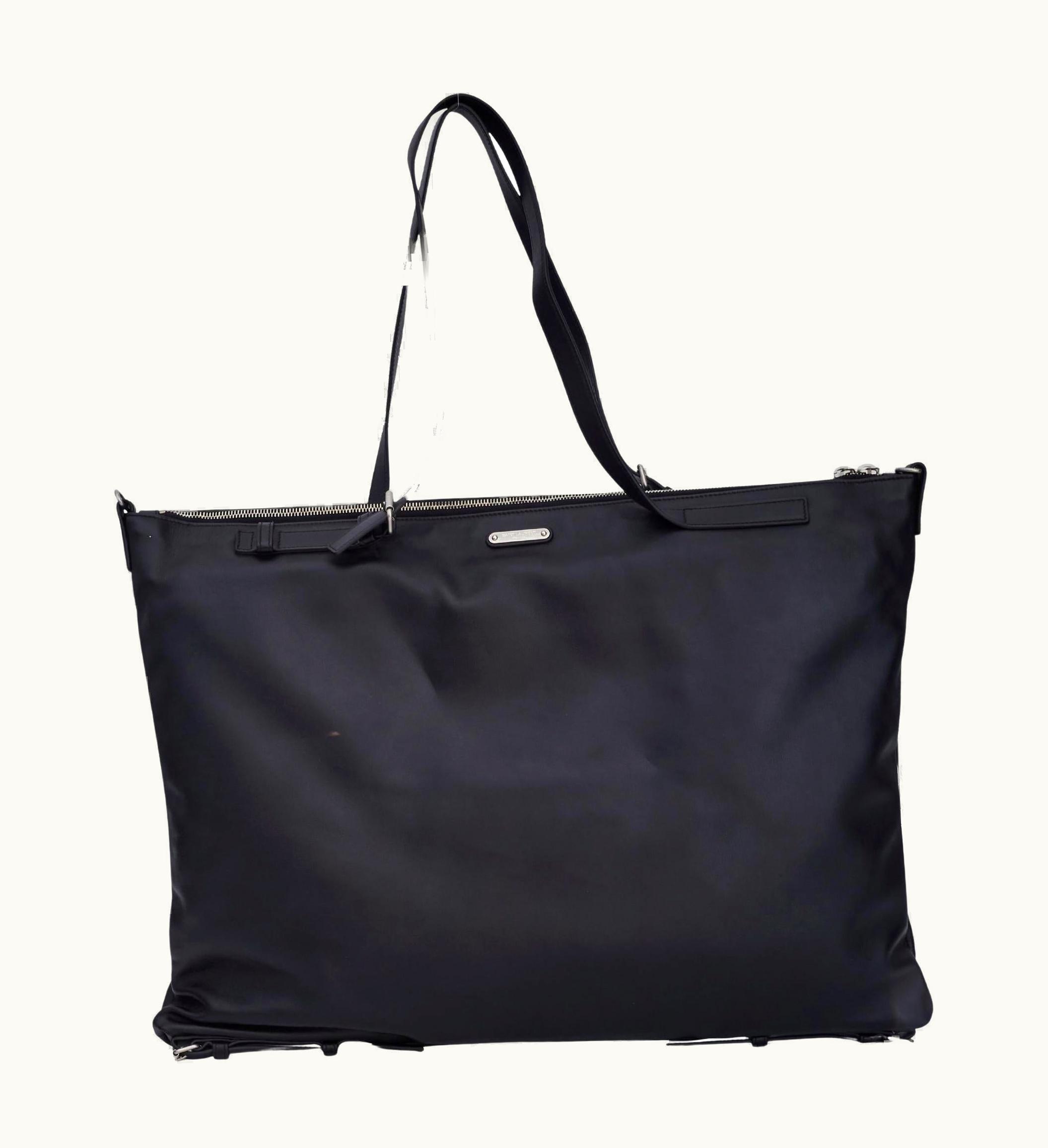 Saint Laurent Black Leather Flat Tote Bag (565740)