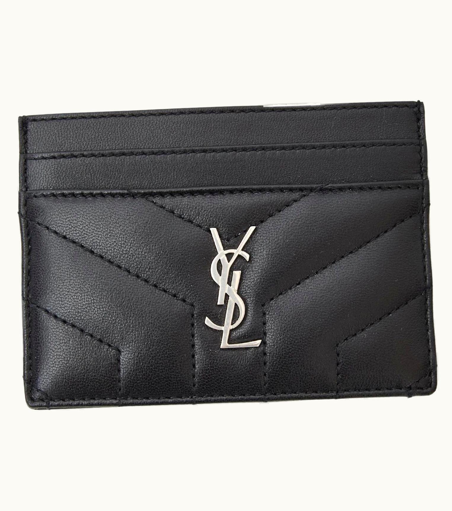 Saint Laurent Black Nappa Leather Card Holder (611062)