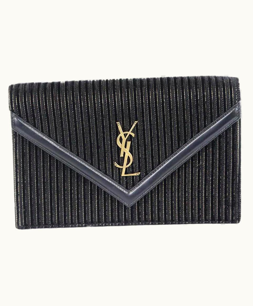 Saint Laurent Monogramme Medium Leather Trimmed Velvet Shoulder Bag