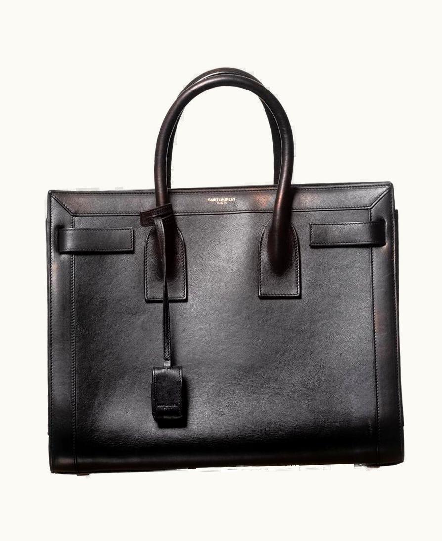 Saint Laurent Sac De Jour Medium Black Leather Tote