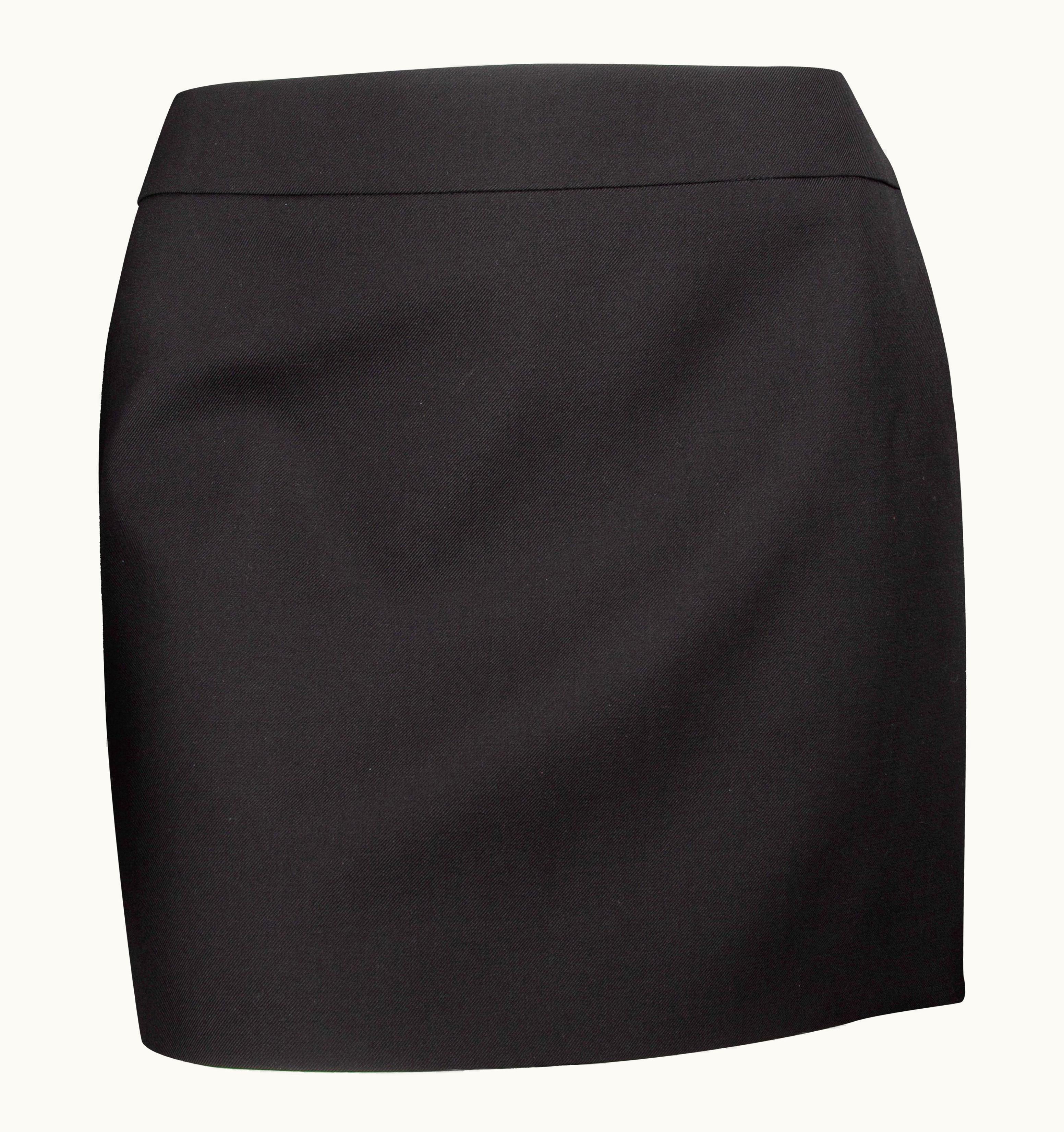 Saint Laurent Classic Black Gabardine Mini Skirt UZ0585211