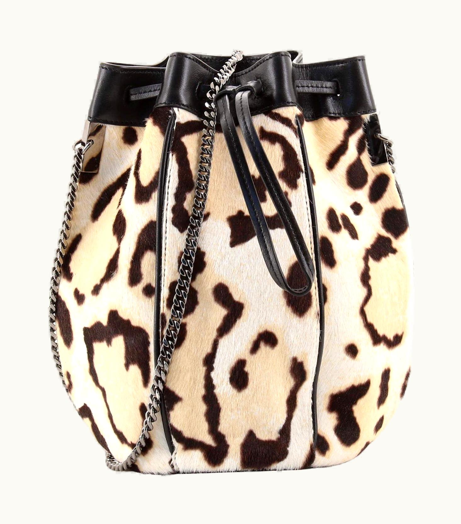 Saint Laurent Talitha Bucket Bag Printed Pony Hair Medium