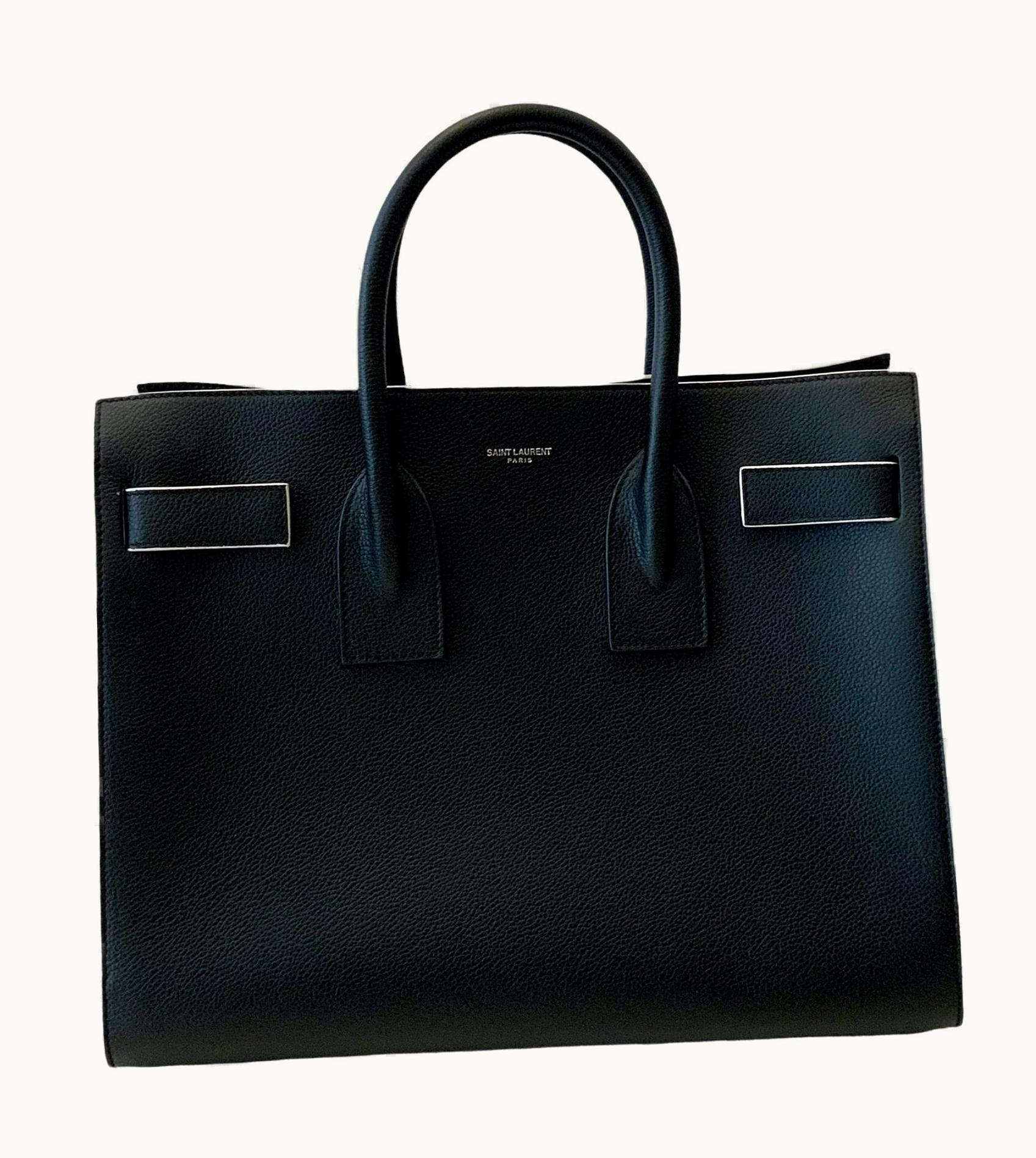 Saint Laurent Black And White Sac De Jour Bag