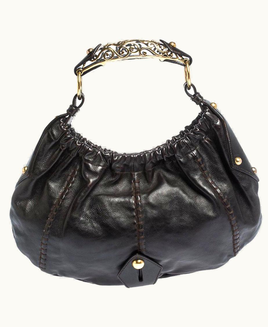 Saint Laurent Paris Dark Brown Leather VIncennes Mombasa Hobo