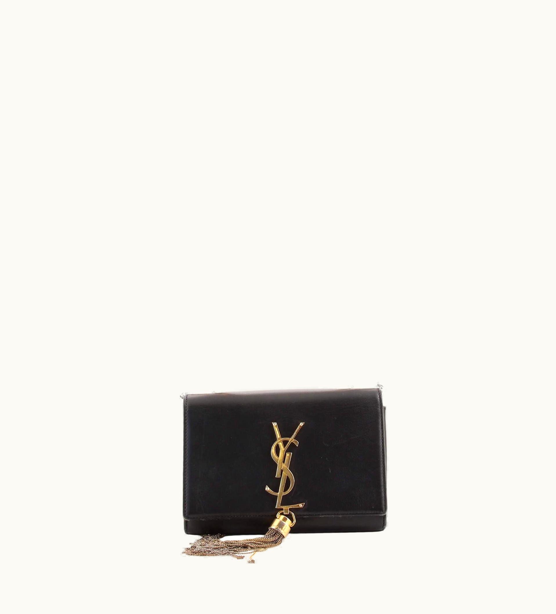 Saint Laurent Classic Monogram Tassel Crossbody Bag Leather Small UZ0585259
