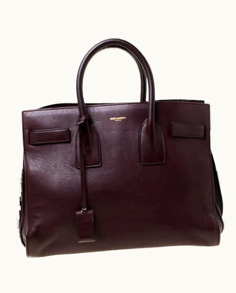 Saint Laurent Burgundy Leather Small Classic Sac De Jour Tote UZ0585286