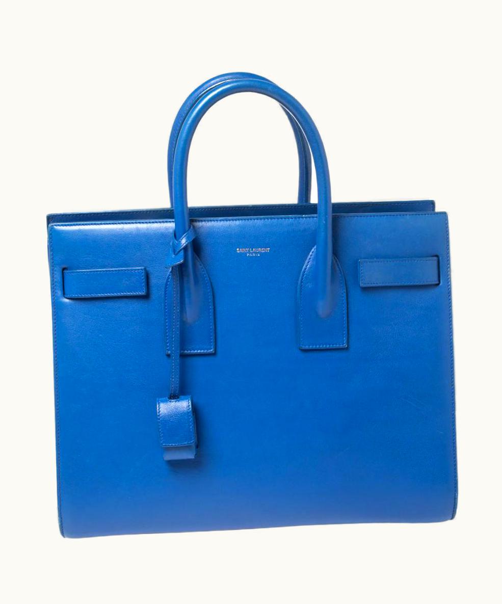 Saint Laurent Blue Leather Small Classic Sac De Jour Tote UZ0585289