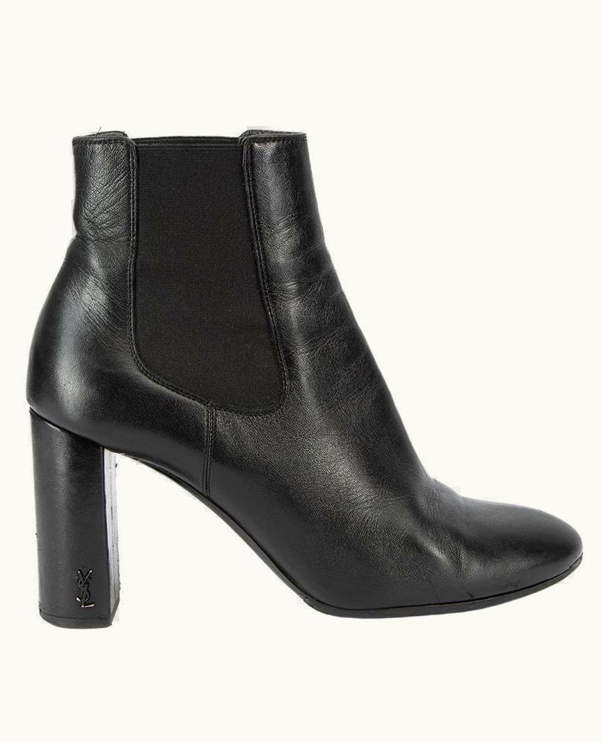 Saint Laurent Women' Black Leather LouLou Ankle Boots
